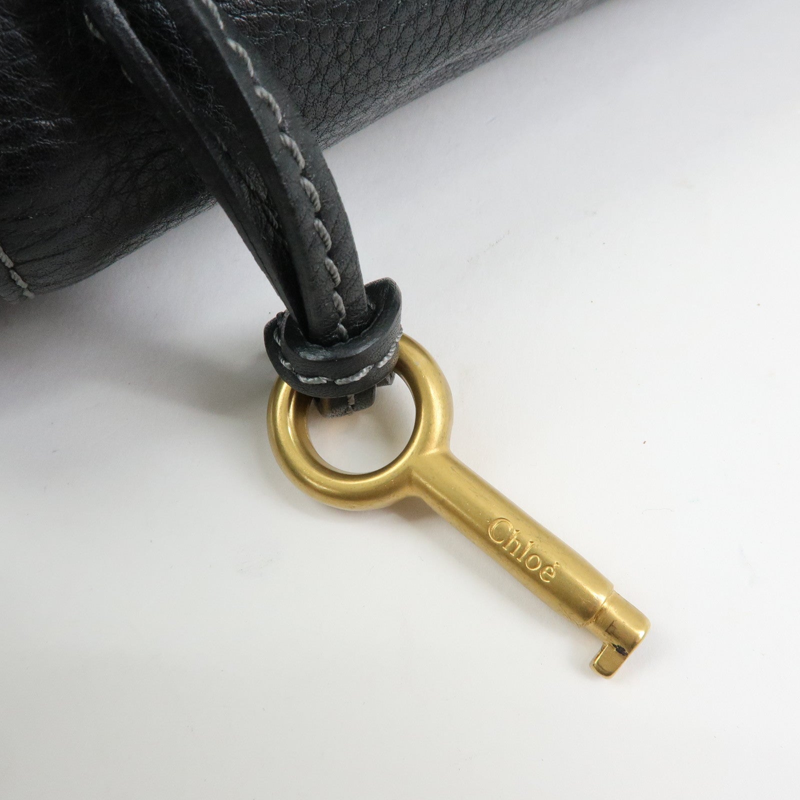 Chloe Paddington Leather Boston Bag Hand Bag Black