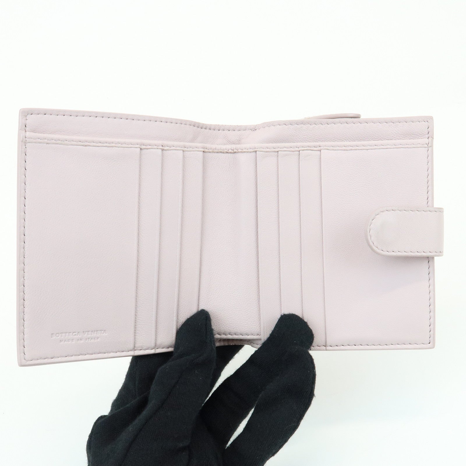 BOTTEGA VENETA Intrecciato Leather Bi-fold Comact Wallet Lavender