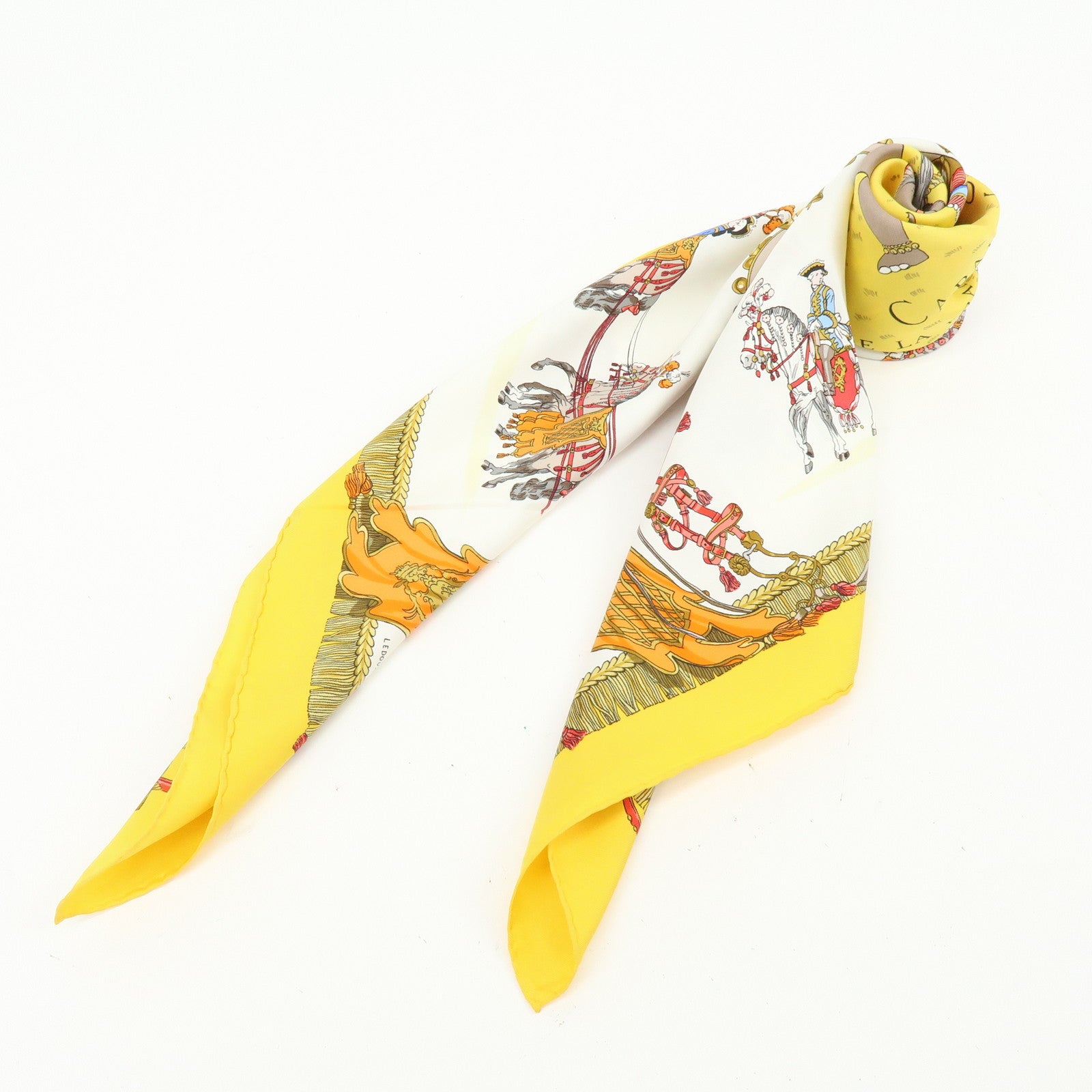 HERMES Carre 90 Silk 100 % Scarf CAPARAÇONS DE LA FRANCE ET DE L'INDE
