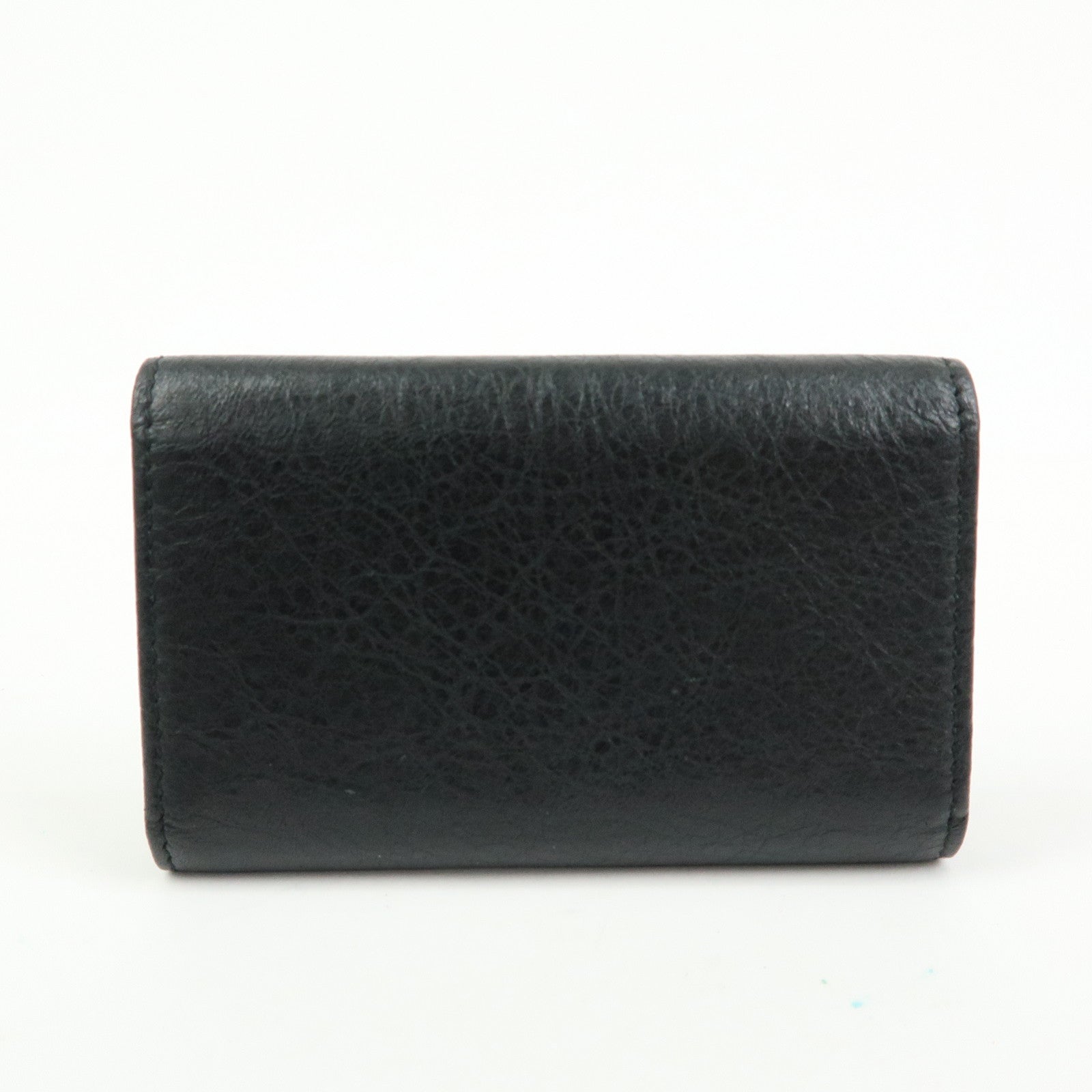 BALENCIAGA Leather Giant Osaka 6 Ring Key Case Key Holder Black 285377