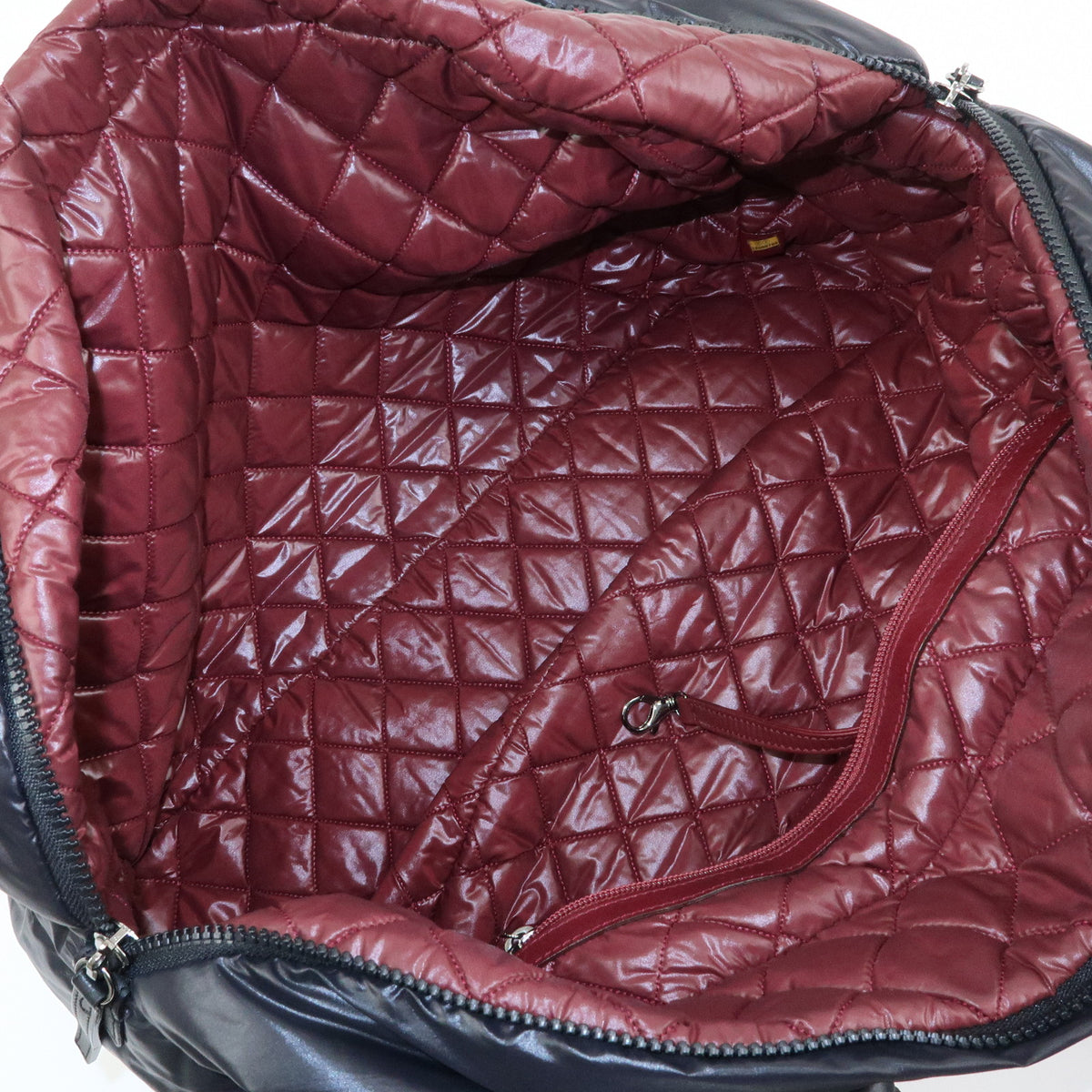 CHANEL COCO COCOON COCO Mark Nylon Leather Boston Bag Black A47092