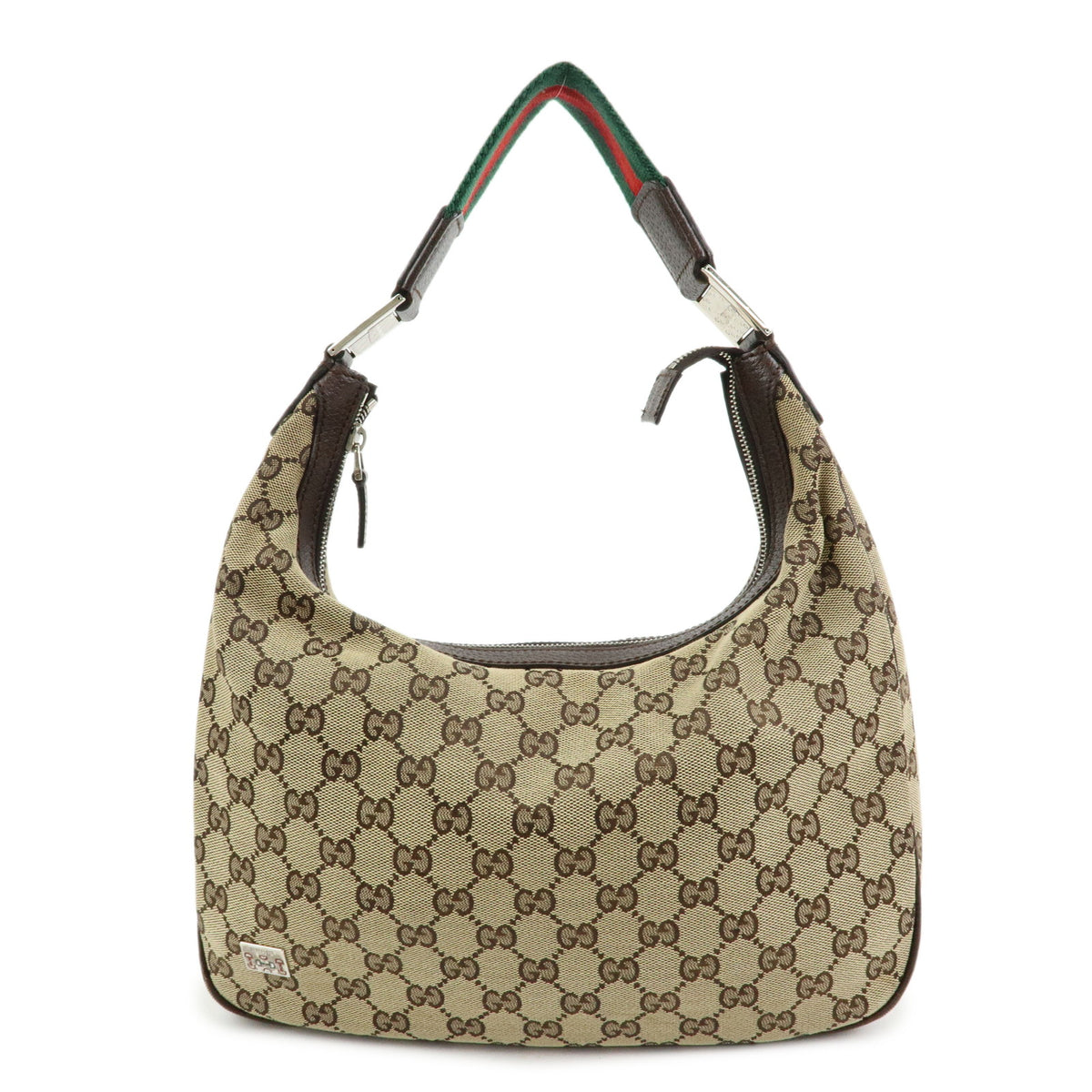 GUCCI Sherry GG Canvas Leather Shoulder Bag Beige Brown 145757