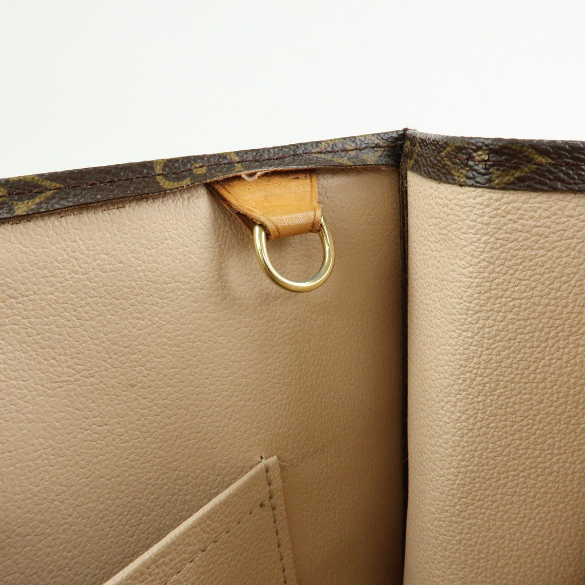 Louis Vuitton Monogram Sac Plat Tote Bag Hand Bag Brown M51140