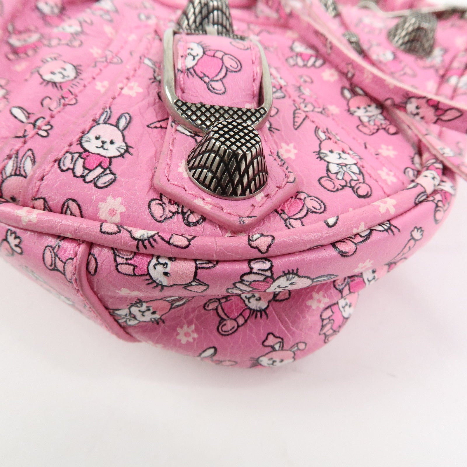 BALENCIAGA Le Cagole Mini Rabbit Pattern Leather Shoulder Bag 695814