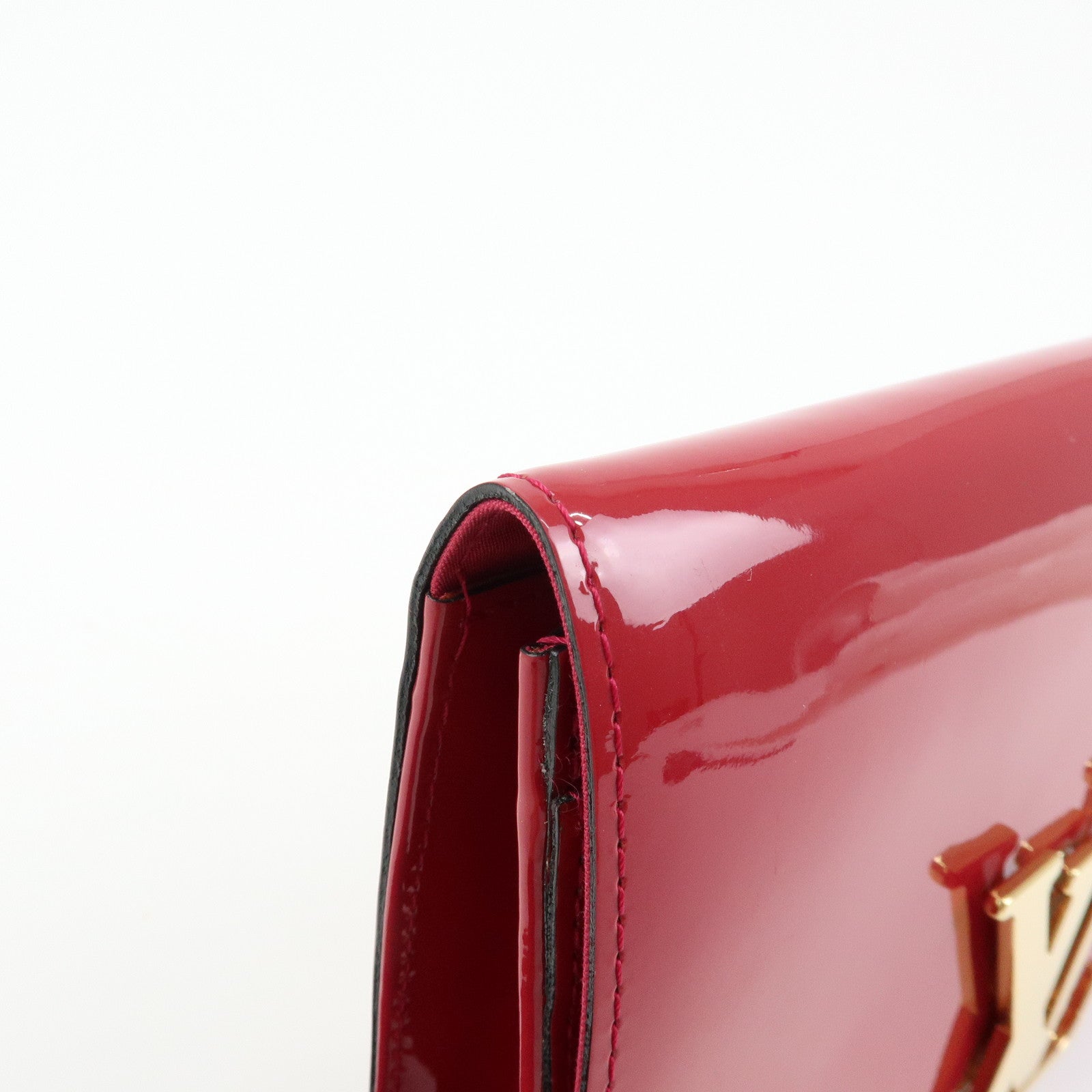 Louis Vuitton Vernis Pochette Louise GM Clutch Bag Rose Indien M61317