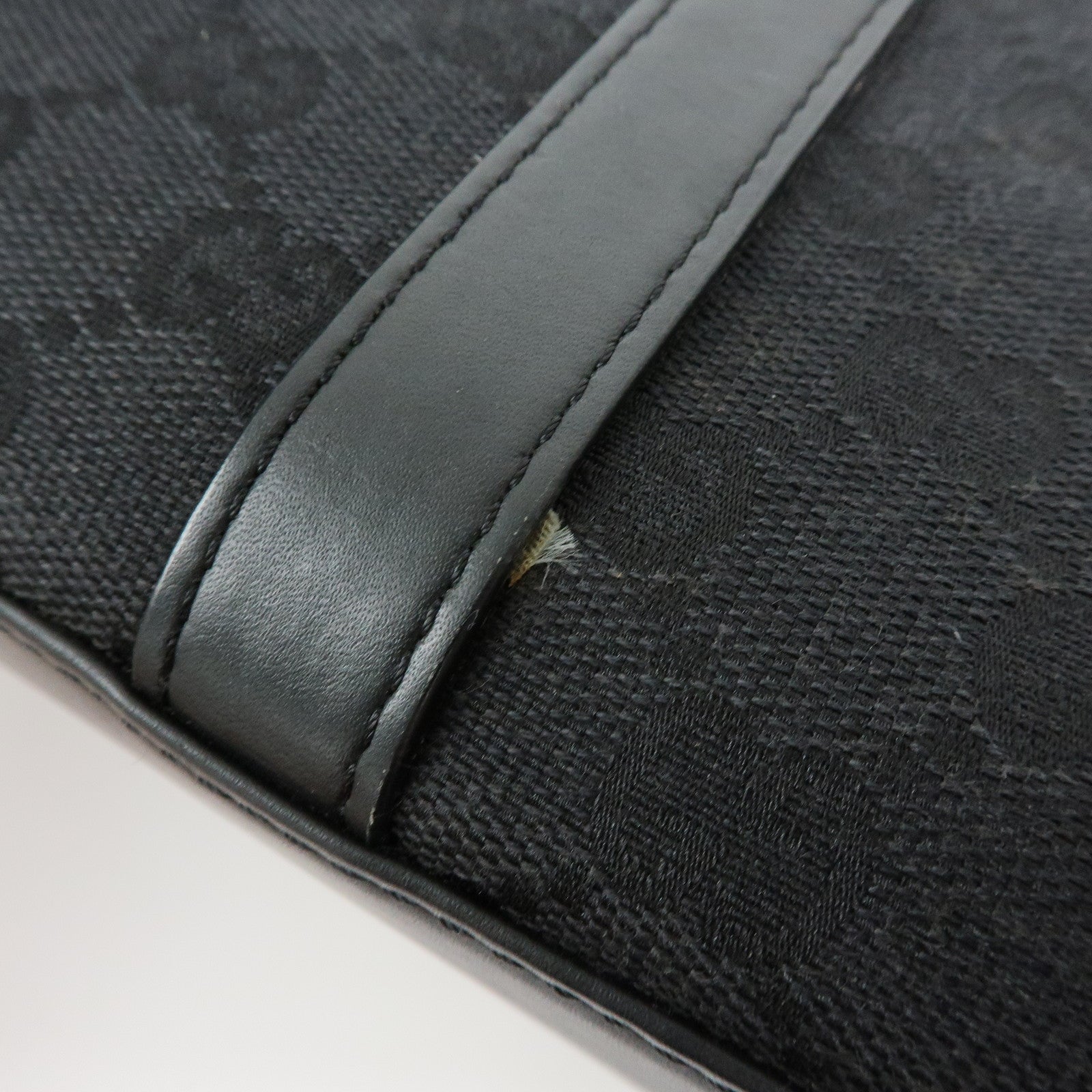 GUCCI Jackie GG Canvas Leather Hand Bag Shoulder Bag Black 001・1067