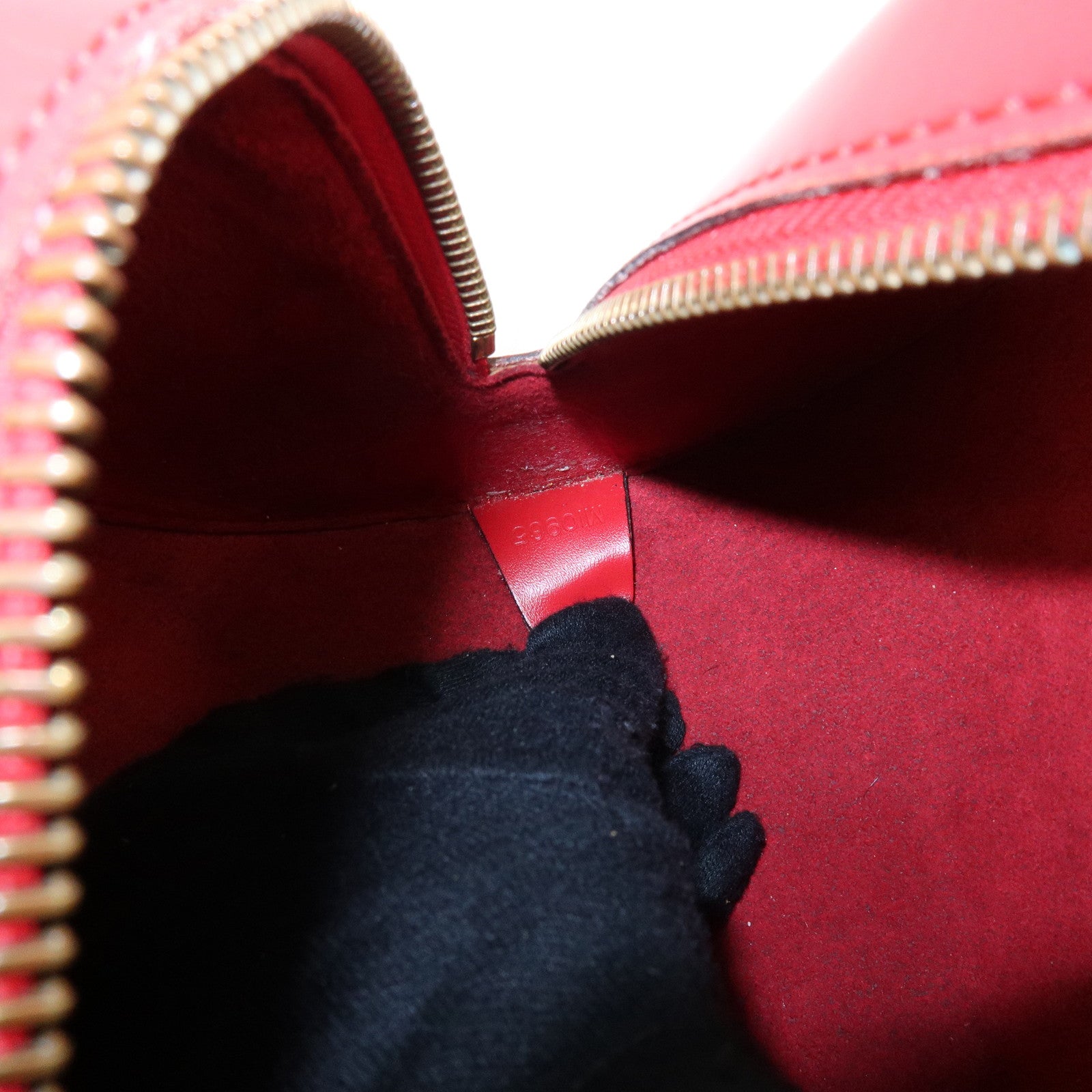 Louis Vuitton Epi Soufflot with Pouch Hand Bag Castilian Red M52227