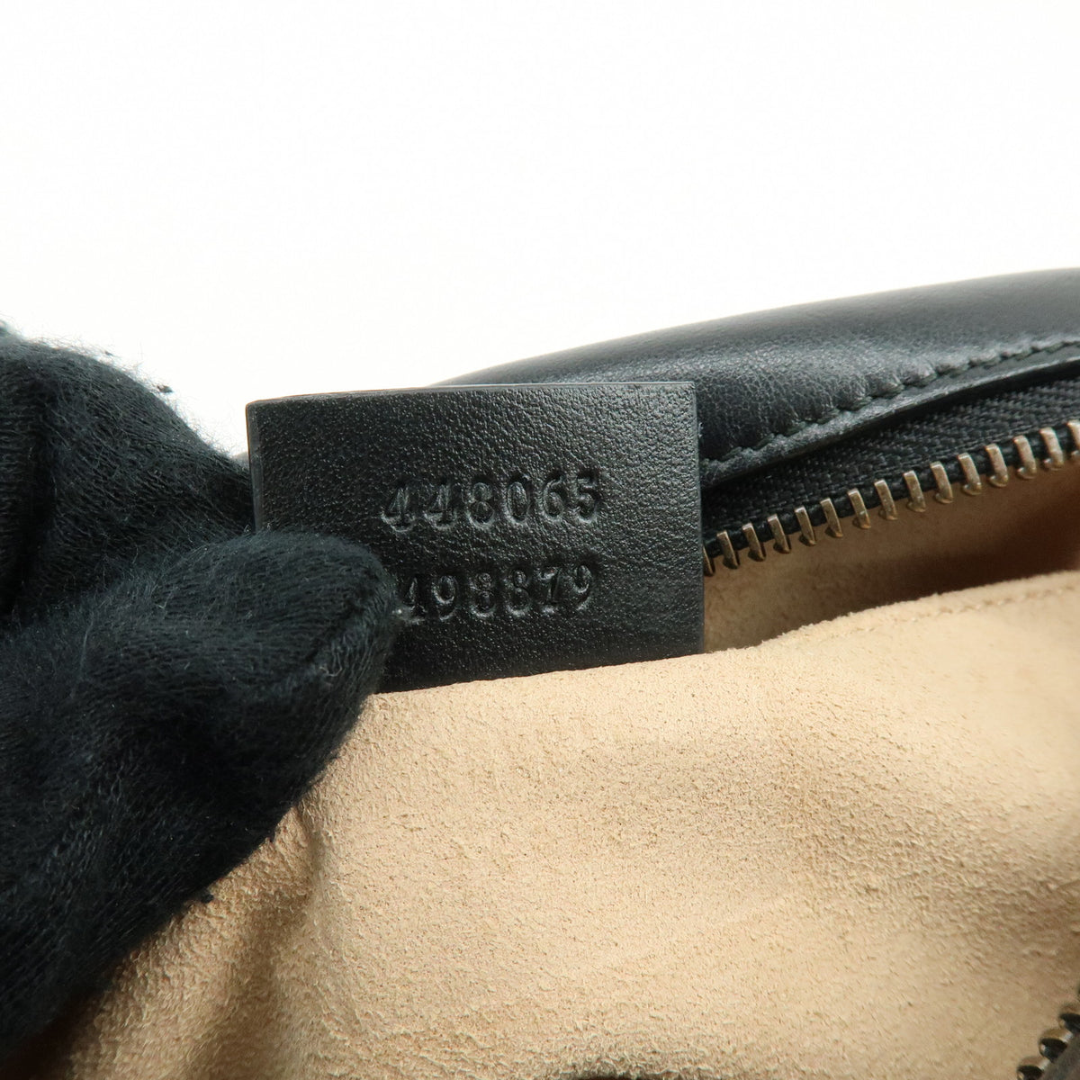 GUCCI GG Marmont Leather Chevron Shoulder Crossbody Bag Black 448065