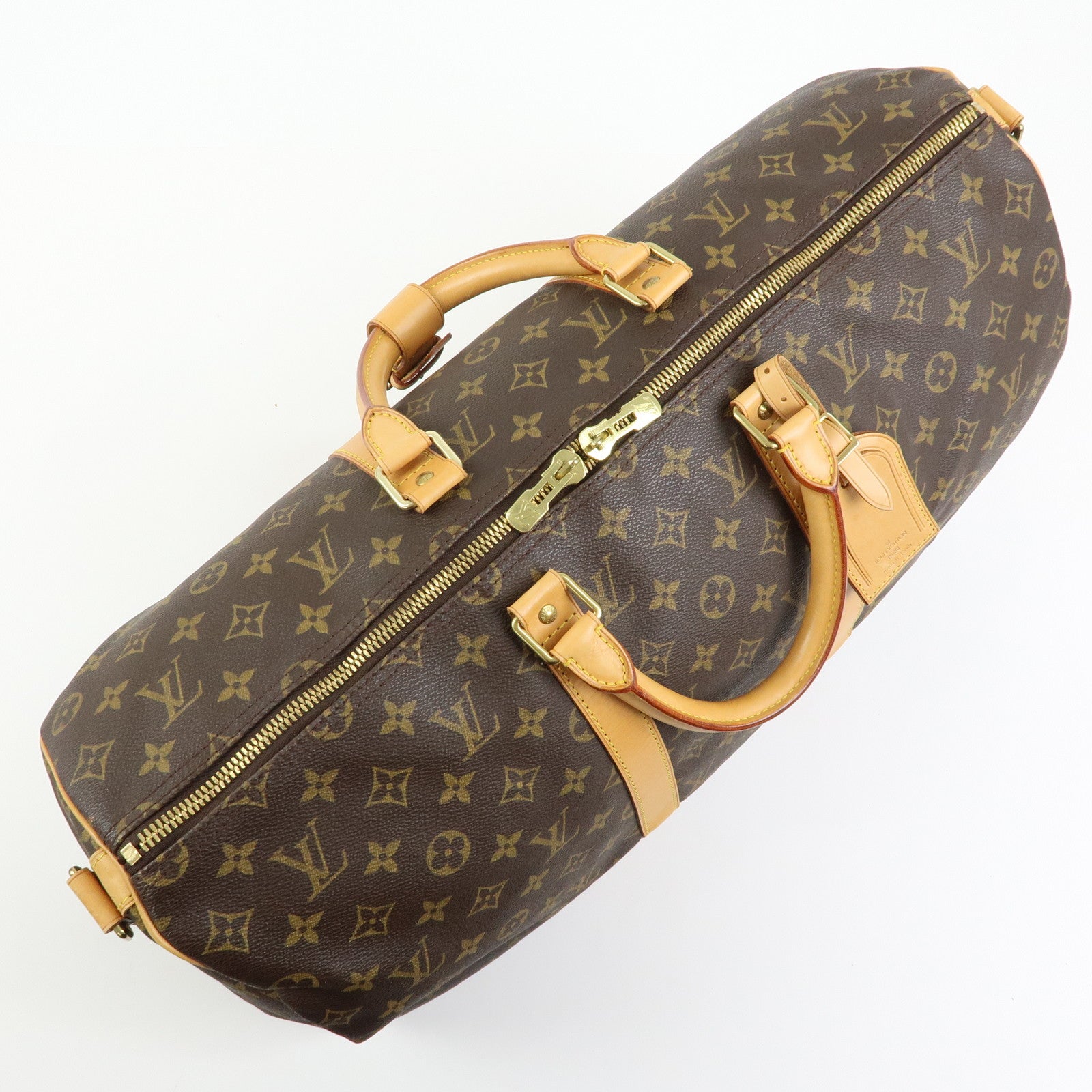 Louis Vuitton Monogram Keep All 50 Bandouliere Boston Bag Brown M41416