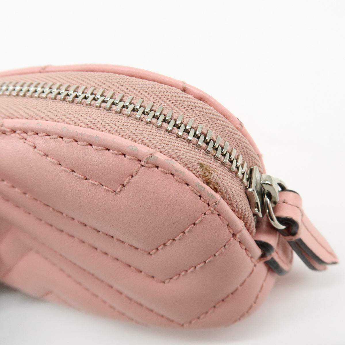 GUCCI GG Marmont Double G Leather Cosmetic Case Key Pouch Pink 625691
