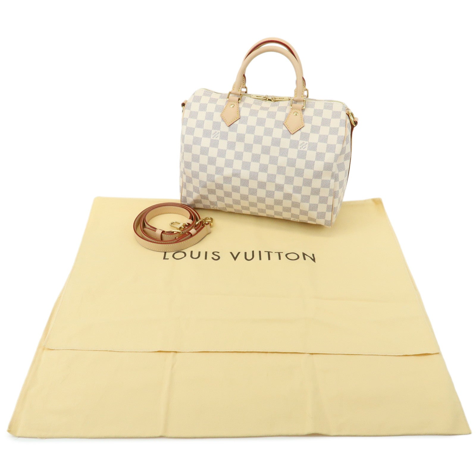 Louis Vuitton Damier Azur Speedy Bandouliere 30 Boston Bag N40592