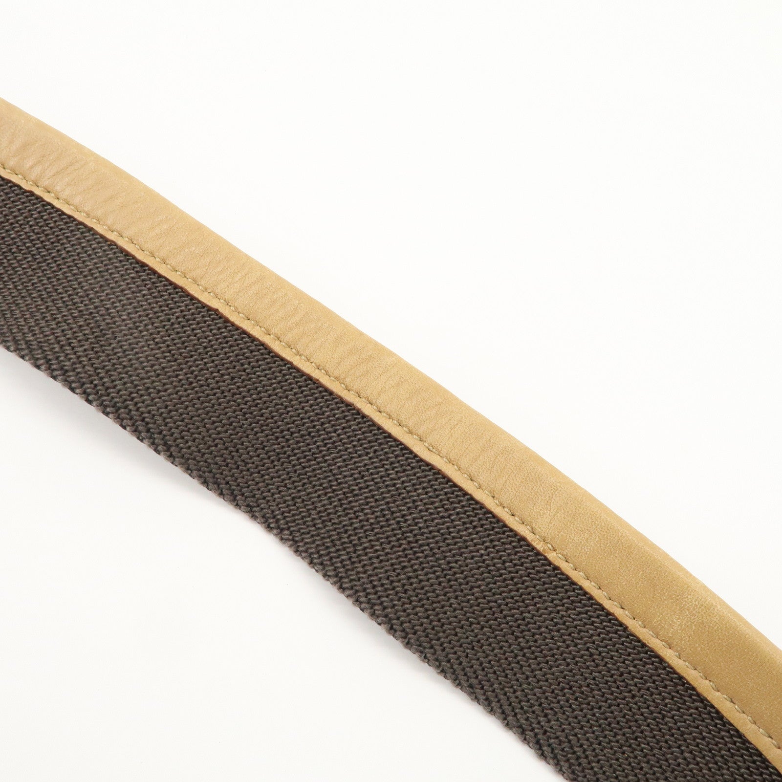 GUCCI Leather Shoulder Bag Beige Gold HDW 92736 Used