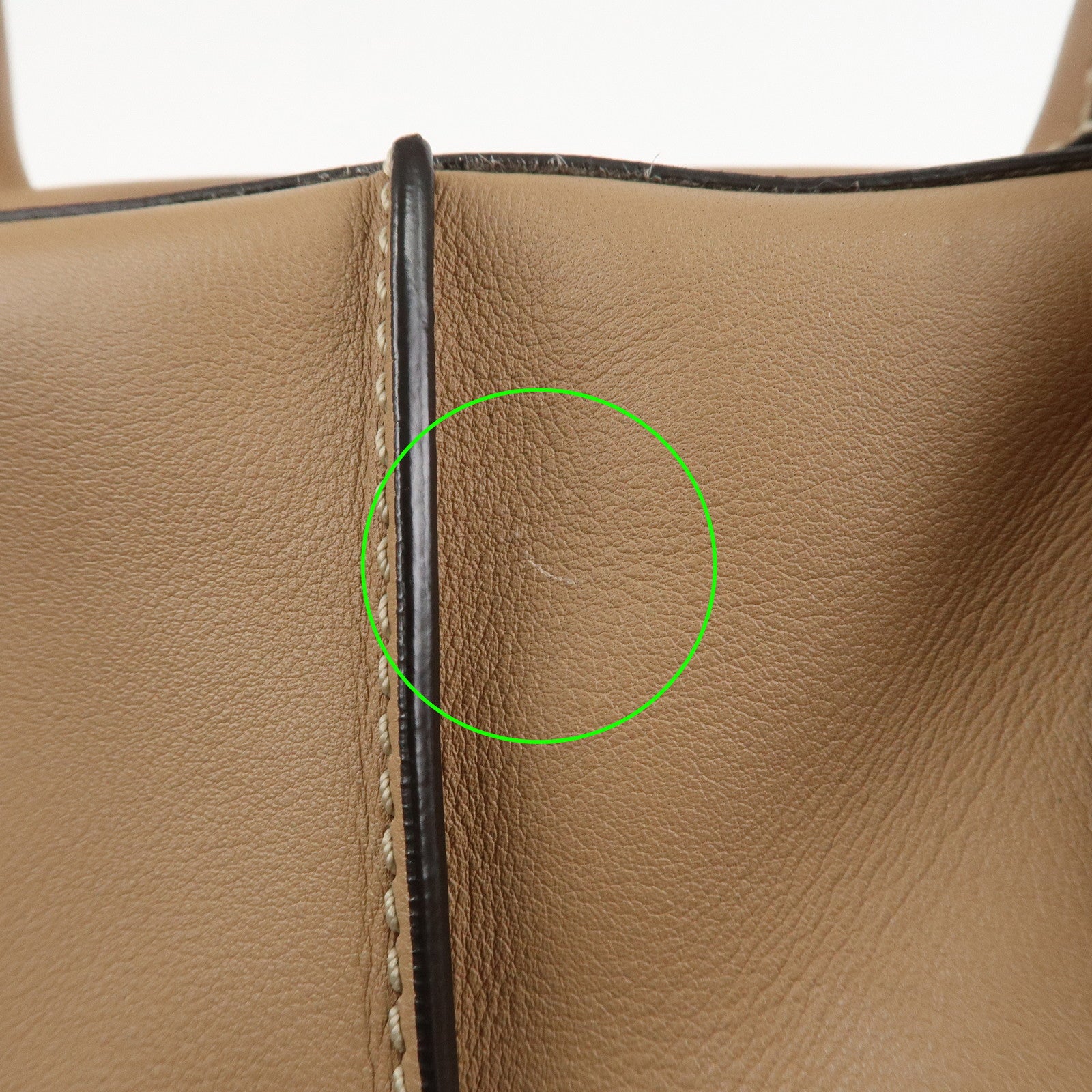 TOD'S Leather Shoulder Bag Boston Bag Hand Bag Beige Used