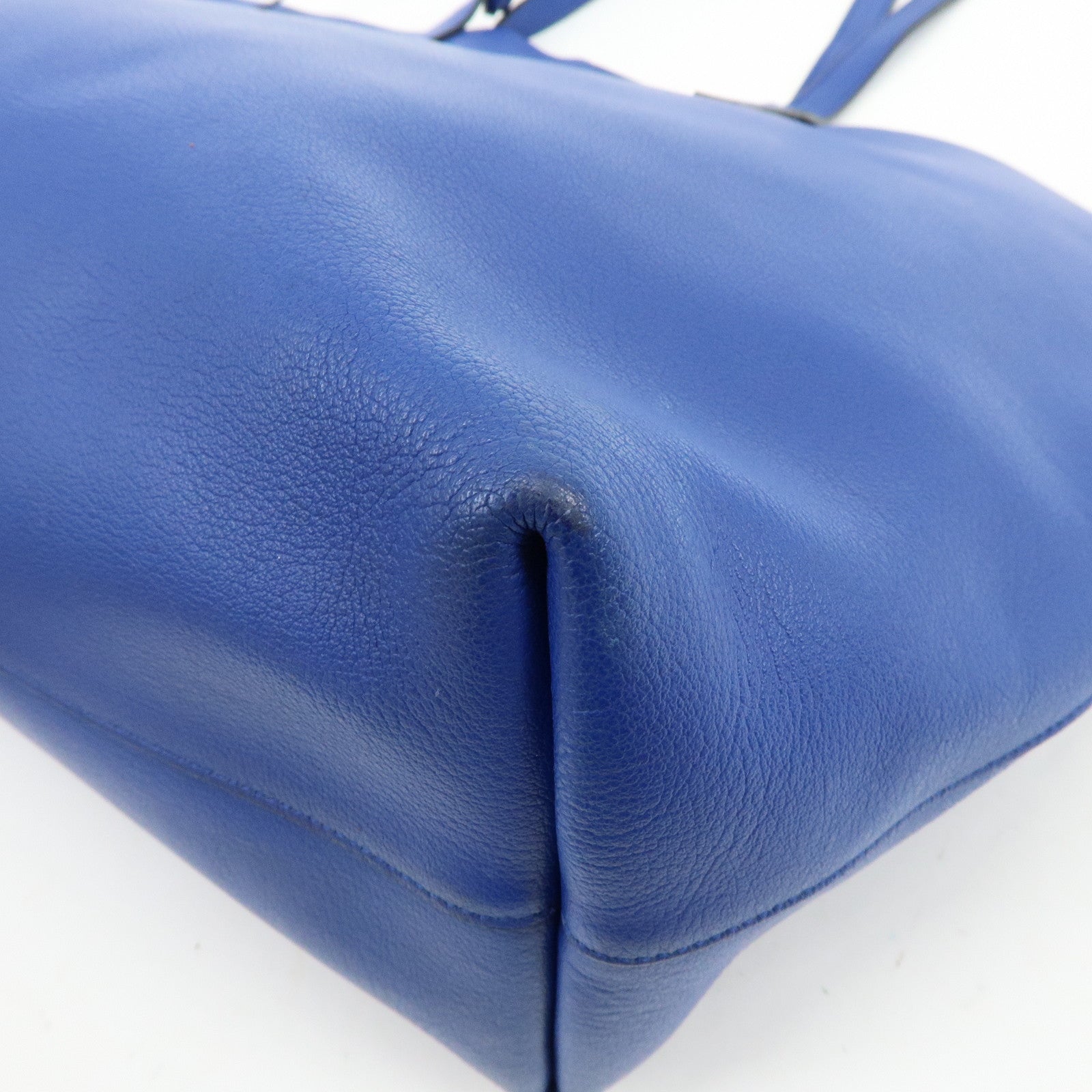 SAINT LAURENT PARIS Cassandra Leather Sac Shopping Bag Blue 394195