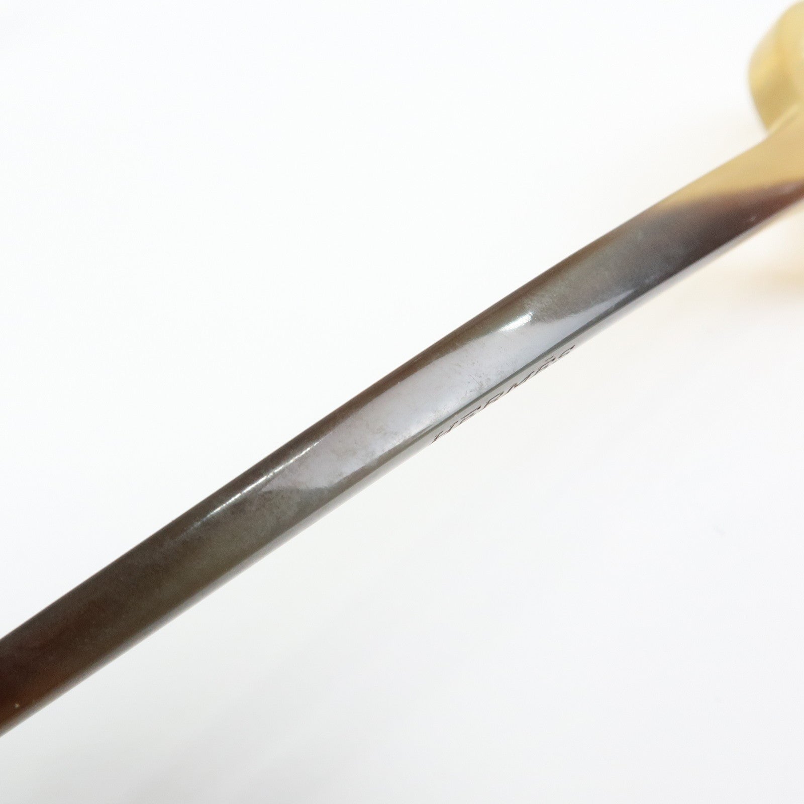 HERMES Buffalo Horn Hair Pin Rocaille Kanzashi Natural Brown