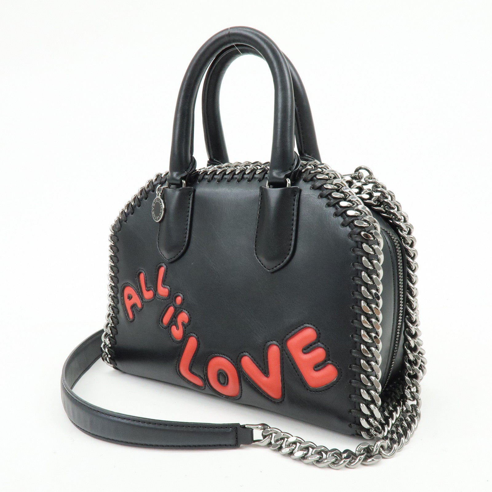 STELLA MCCARTNEY Falabella ALL IS LOVE Leather 2Way Hand Shoulder Bag