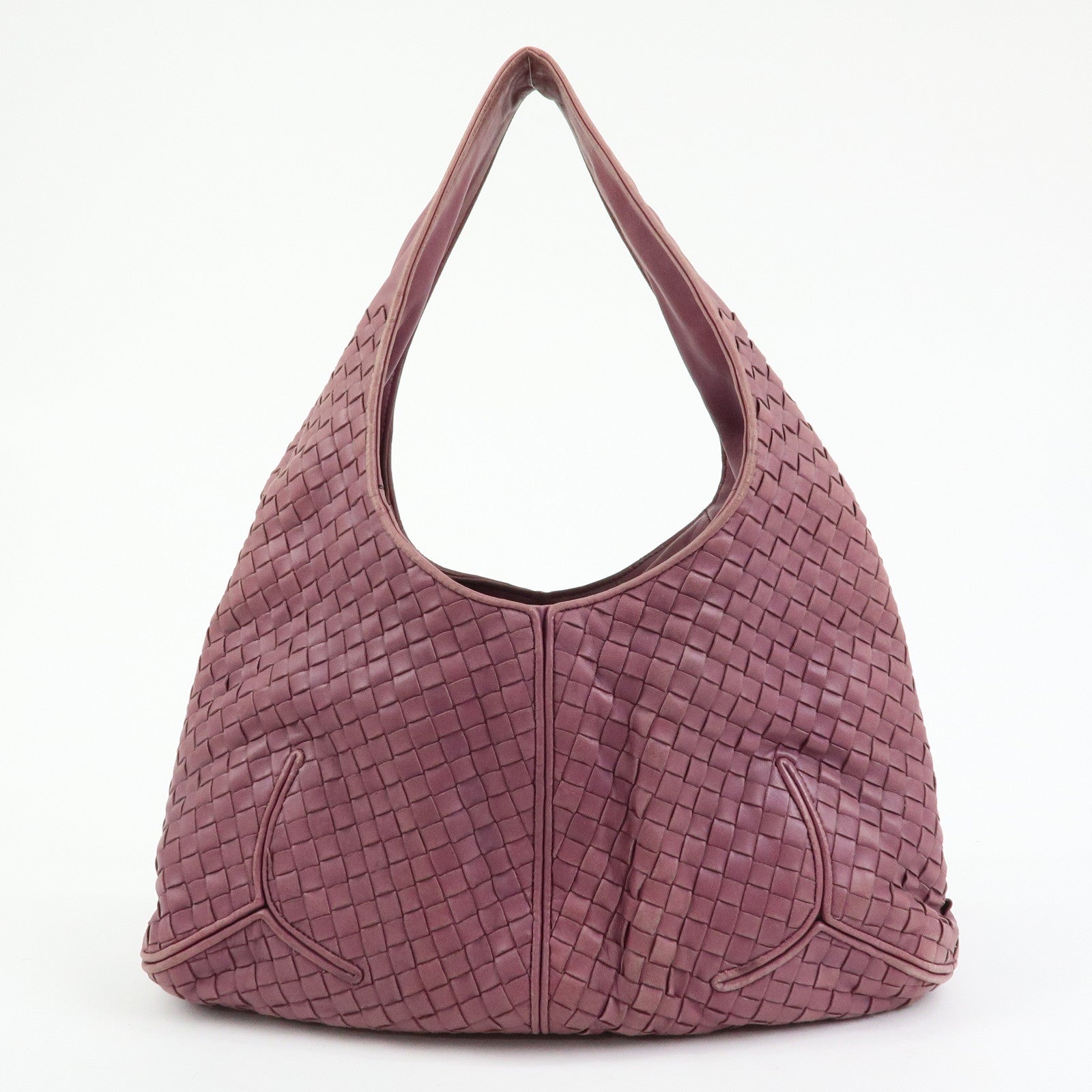 BOTTEGA VENETA Intrecciato Leathe Shoulder Bag Hand Bag Purple 145552