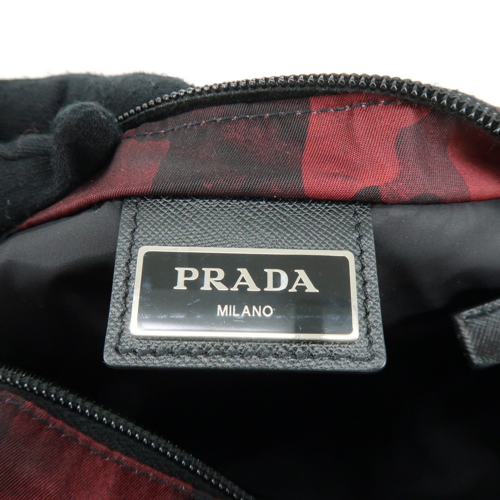 PRADA Triangle Logo Nylon Shoulder Crossbody Bag Camouflage Red BT0978