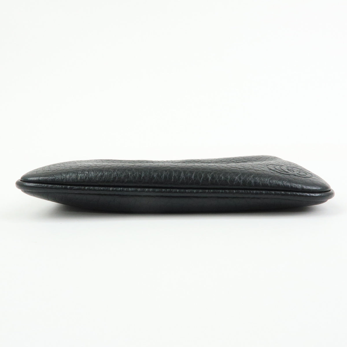 GUCCI Double G Leather Coin Case Key Chain Black 795330