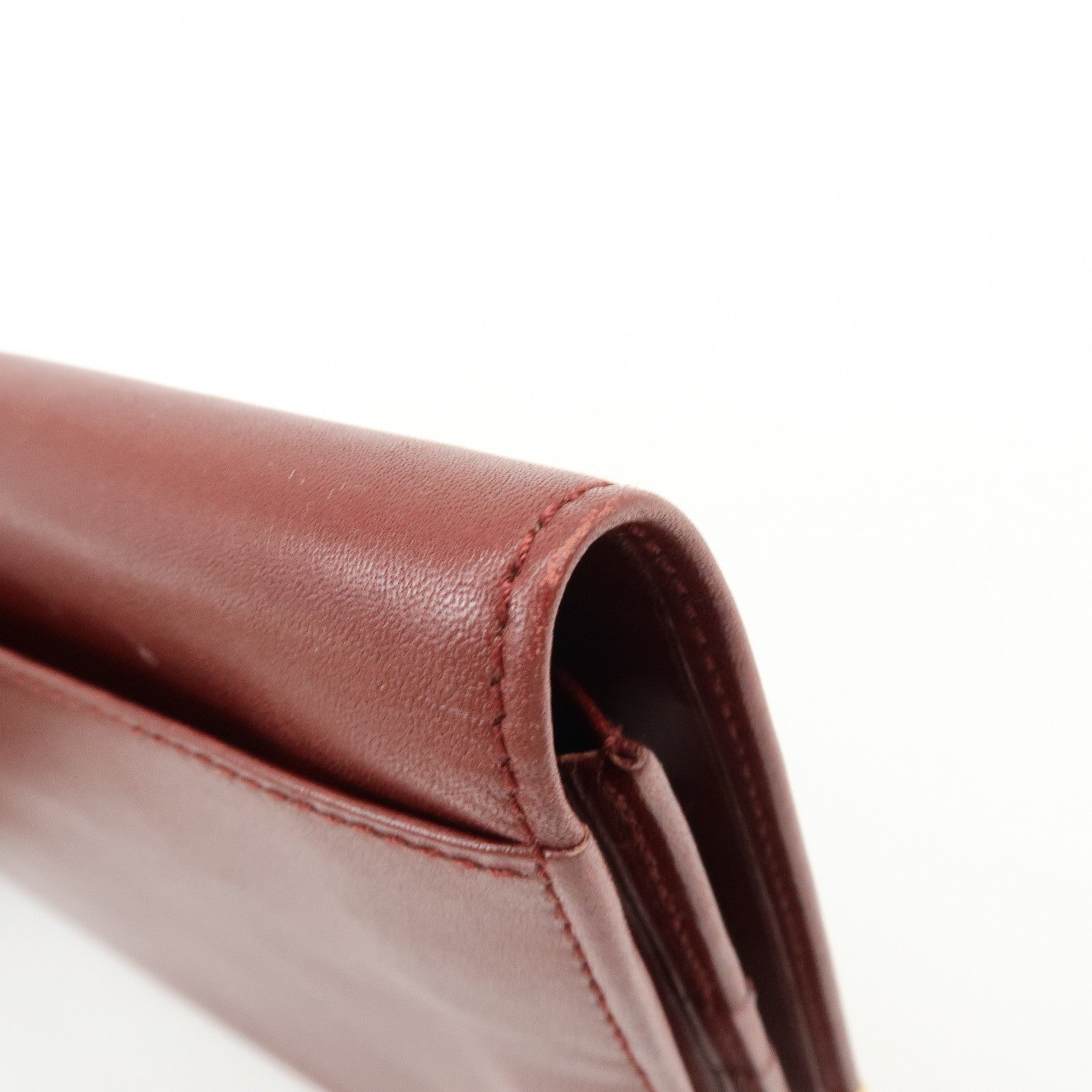 Cartier Must de Cartier Leather Clutch Bag Flat Pouch Bordeaux