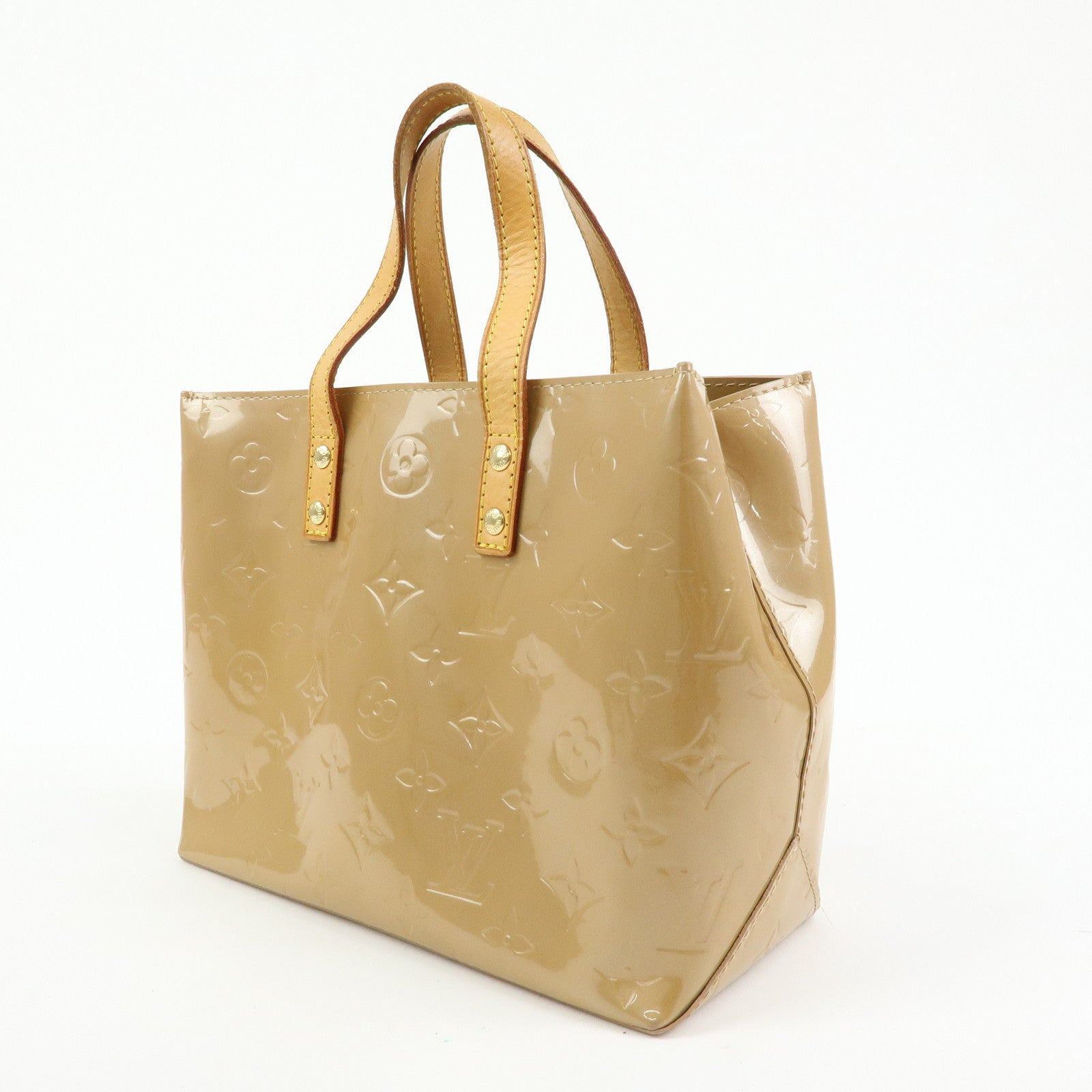 Louis Vuitton Monogram Vernis Reade PM Leather Hand Bag Noisette M91334
