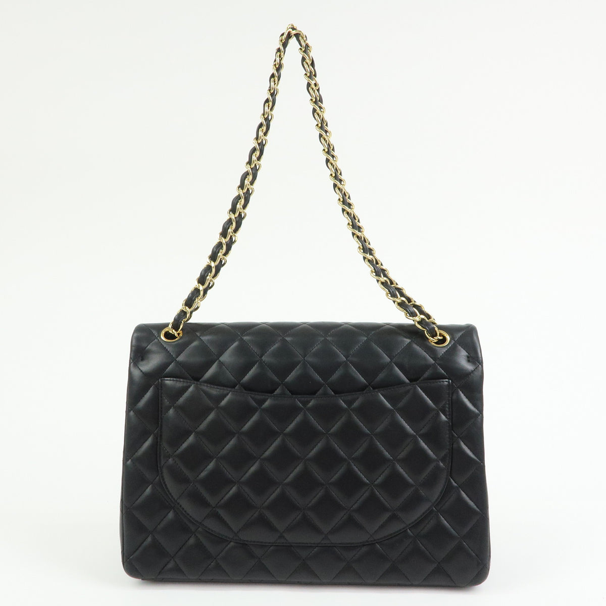 CHANEL Jumbo Matelasse 34 Lamb Skin Chain Shoulder Bag Black A01094
