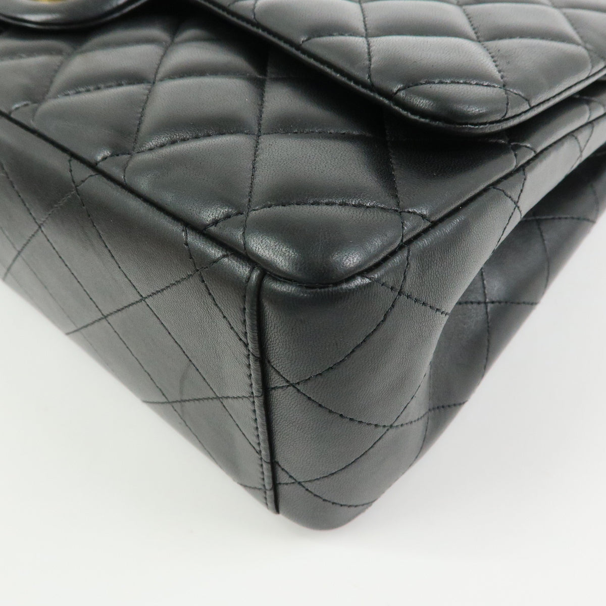 CHANEL Jumbo Matelasse 34 Lamb Skin Chain Shoulder Bag Black A01094