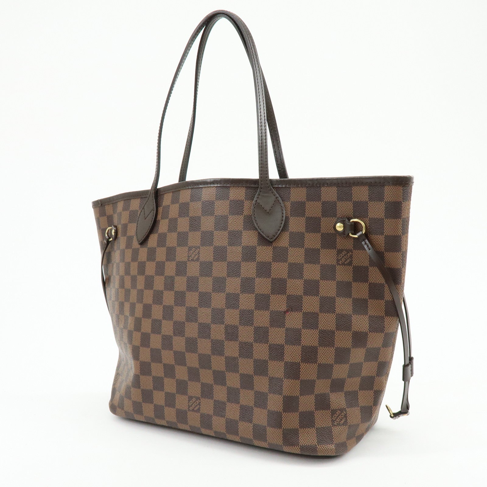 Louis Vuitton Damier Ebene Neverfull MM Tote Bag Cerise N41358