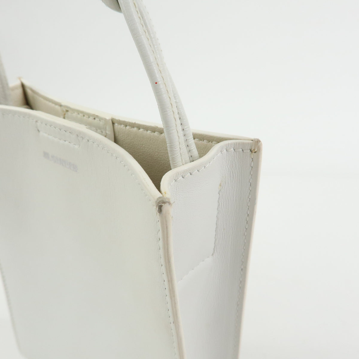 JIL SANDER Tangle Leather Shoulder Bag Crossbody Bag White