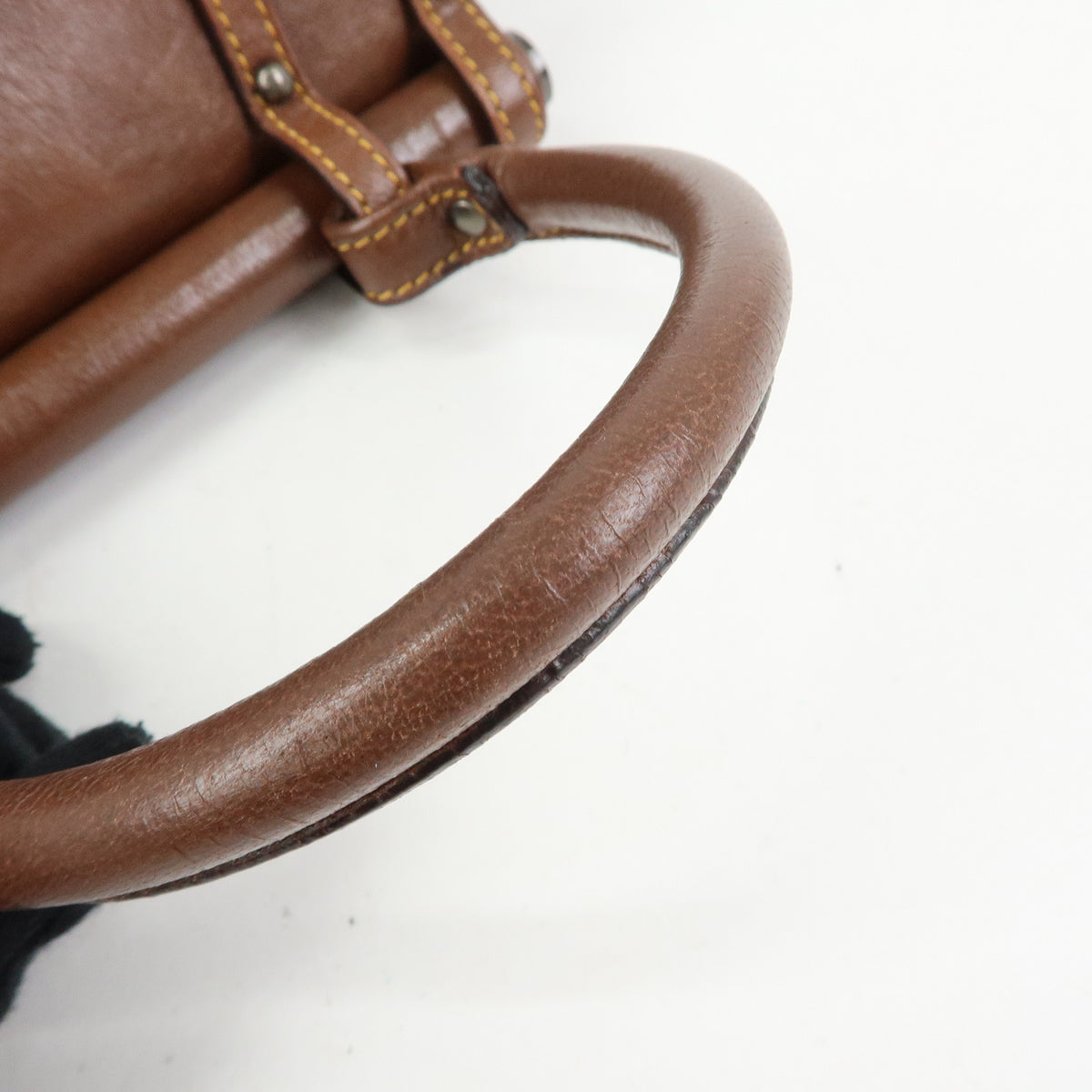 FENDI Zucca Leather Borsa Magic Hand Bag Brown 8BN143