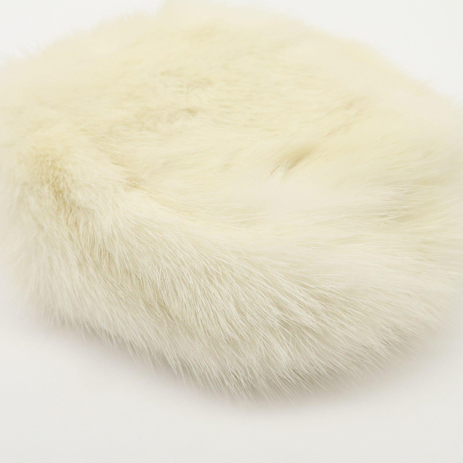 FENDI Seleria Leather Fur Flower Motif Kiss Lock Pouch Hand Bag 8BK048 Used