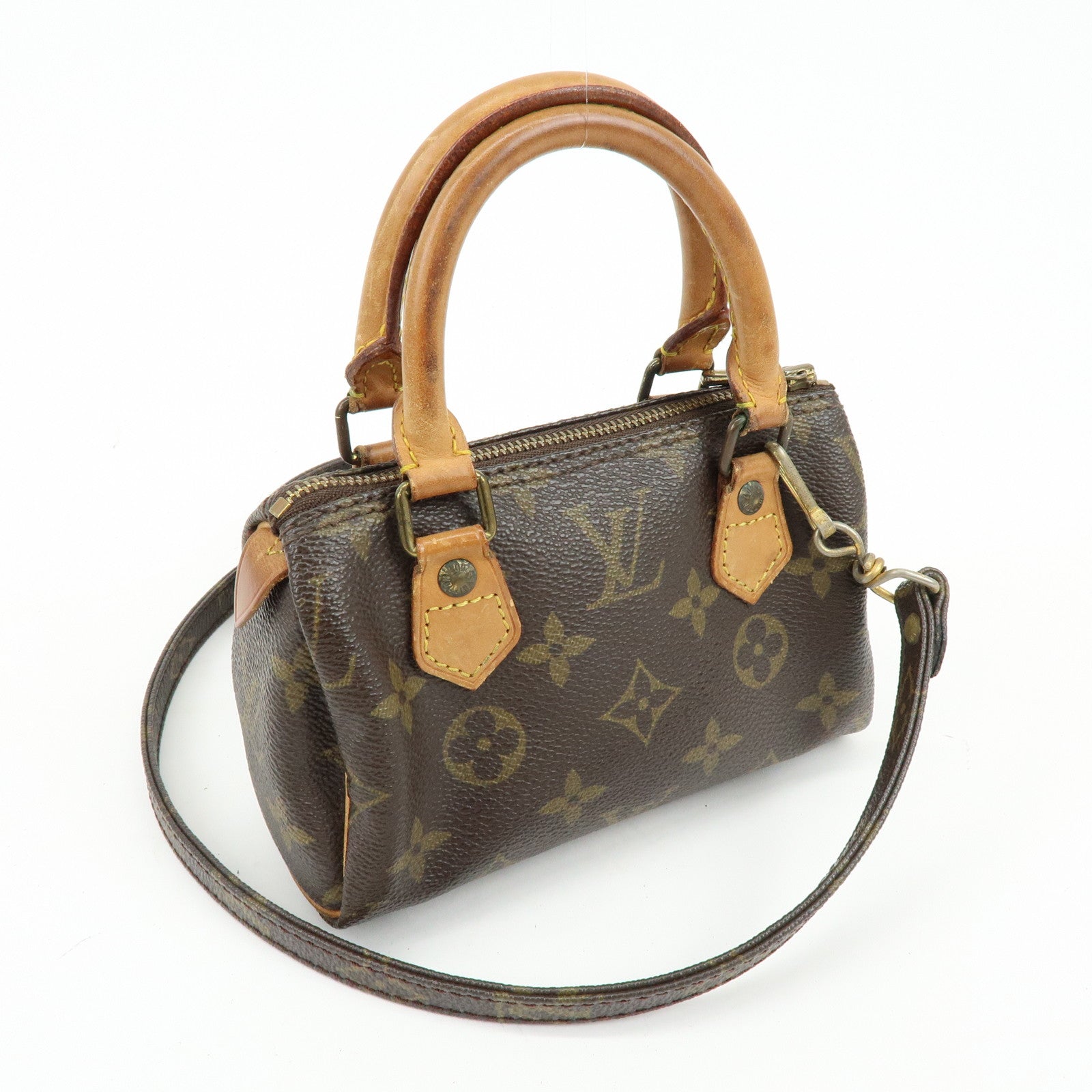 Louis Vuitton Monogram Mini Speedy Hand Bag Brown M41534 J75011 Lot