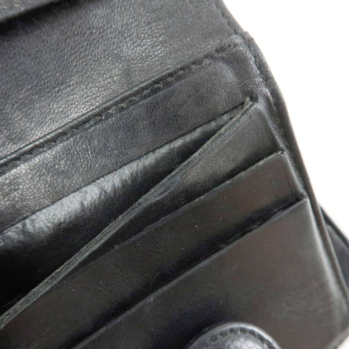 CHANEL COCO Mark Caviarskin Compact W Hook Wallet Black