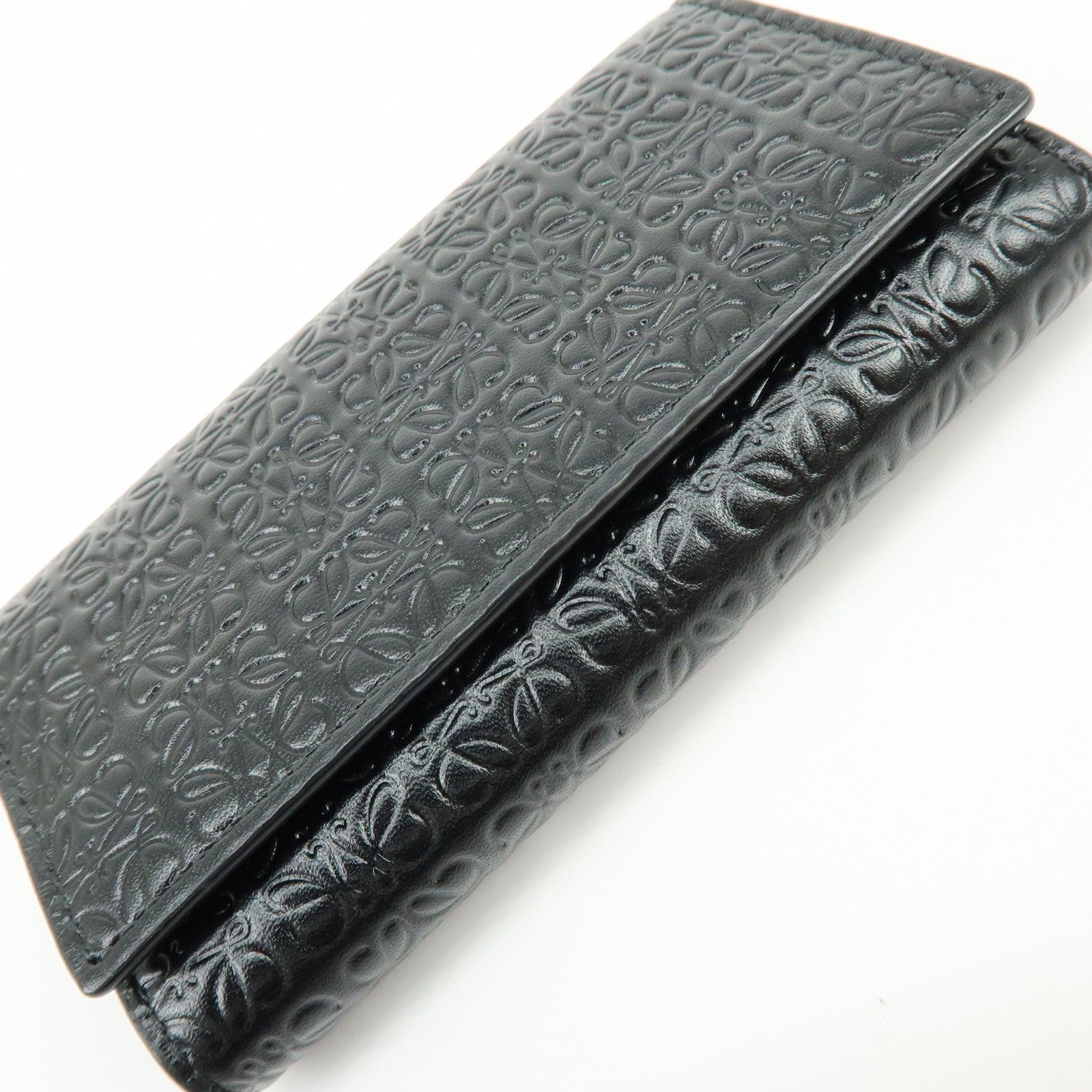 LOEWE Repeat Anagram Calf Leather 6 Ring Key Case Key Holder Black