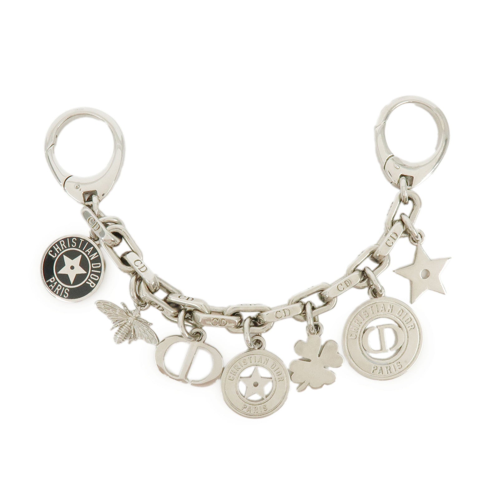 Christian Dior 30 Montaigne Metal Star Clover Bee Bag Charm Silver
