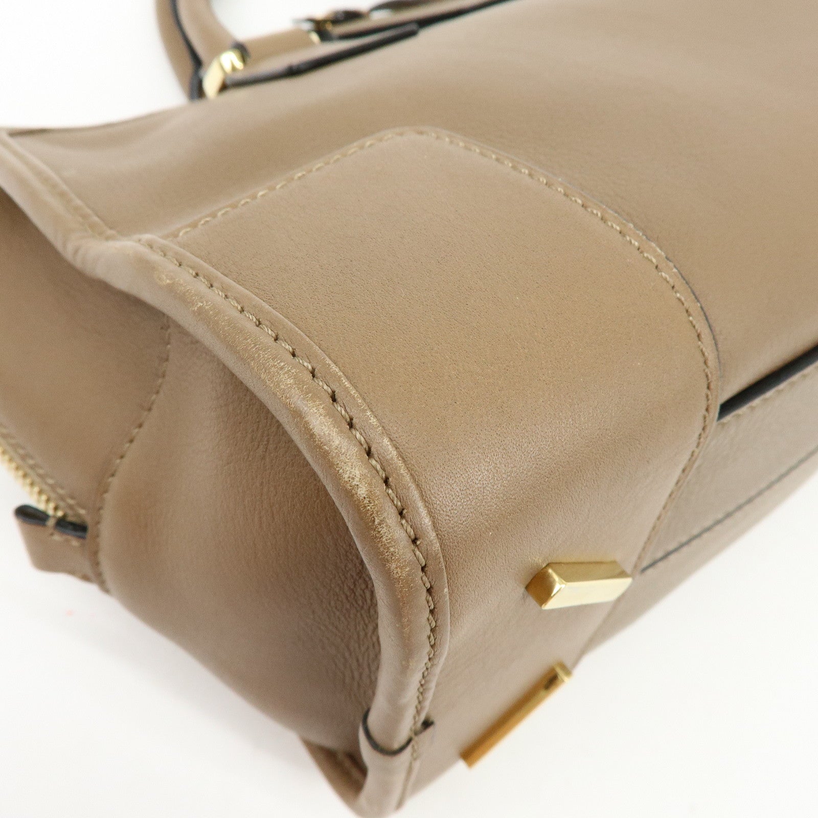 LOEWE Amazona 28 Leather 2Way Bag Hand Bag Shoulder Bag Mocha