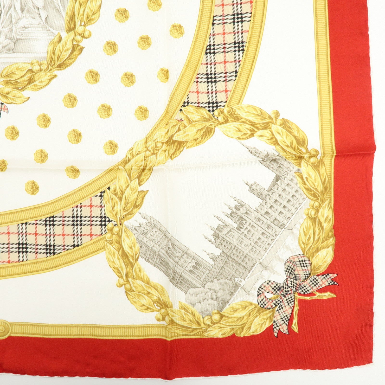 BURBERRY Lot of 3 Silk Cotton Scarf Nova Plaid Navy White Red