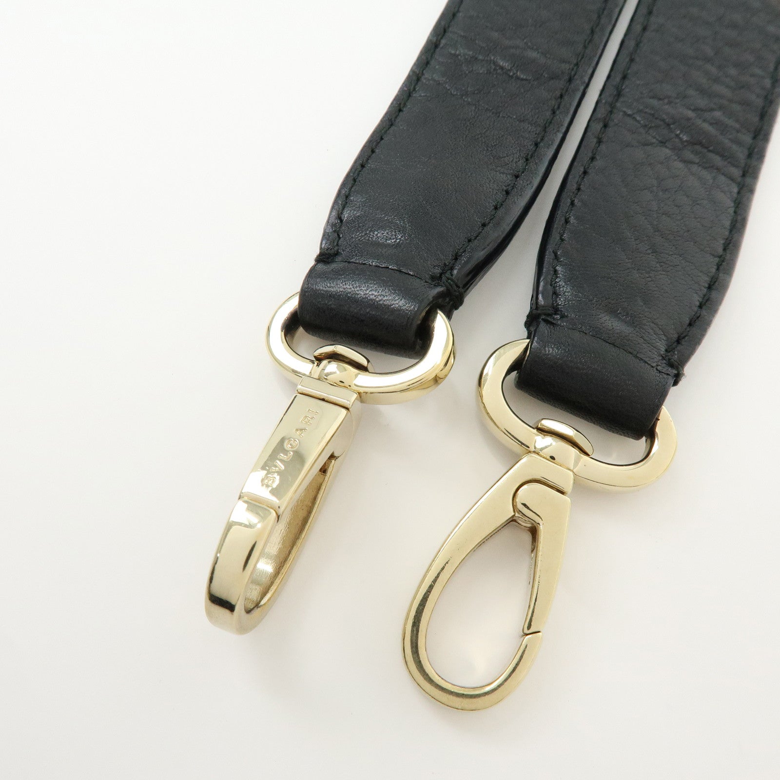 BVLGARI Monete Leather Chain 2Way Bag Shoulder Bag Black Gold