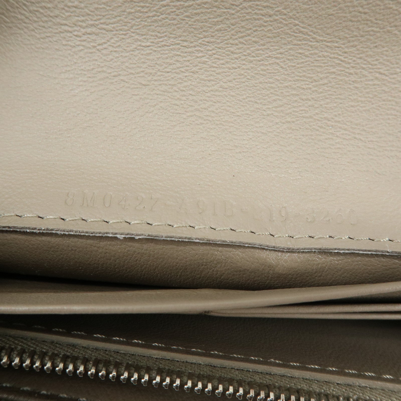 FENDI Peekaboo Leather Bi-fold Flap Long Wallet Beige 8M0427