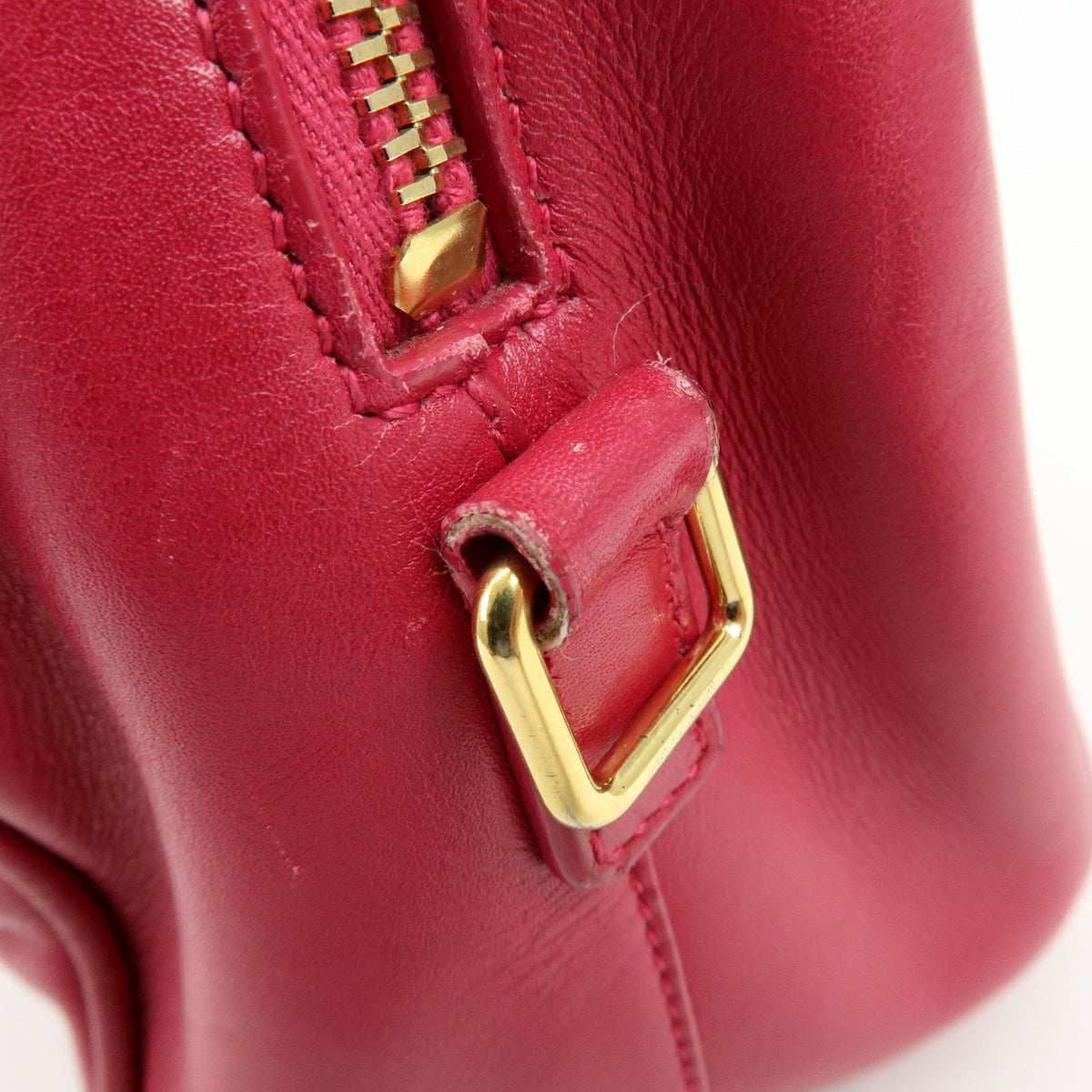 SAINT LAURENT PARIS Baby Duffle Leather 2Way Hand Bag Fuchsia 330958