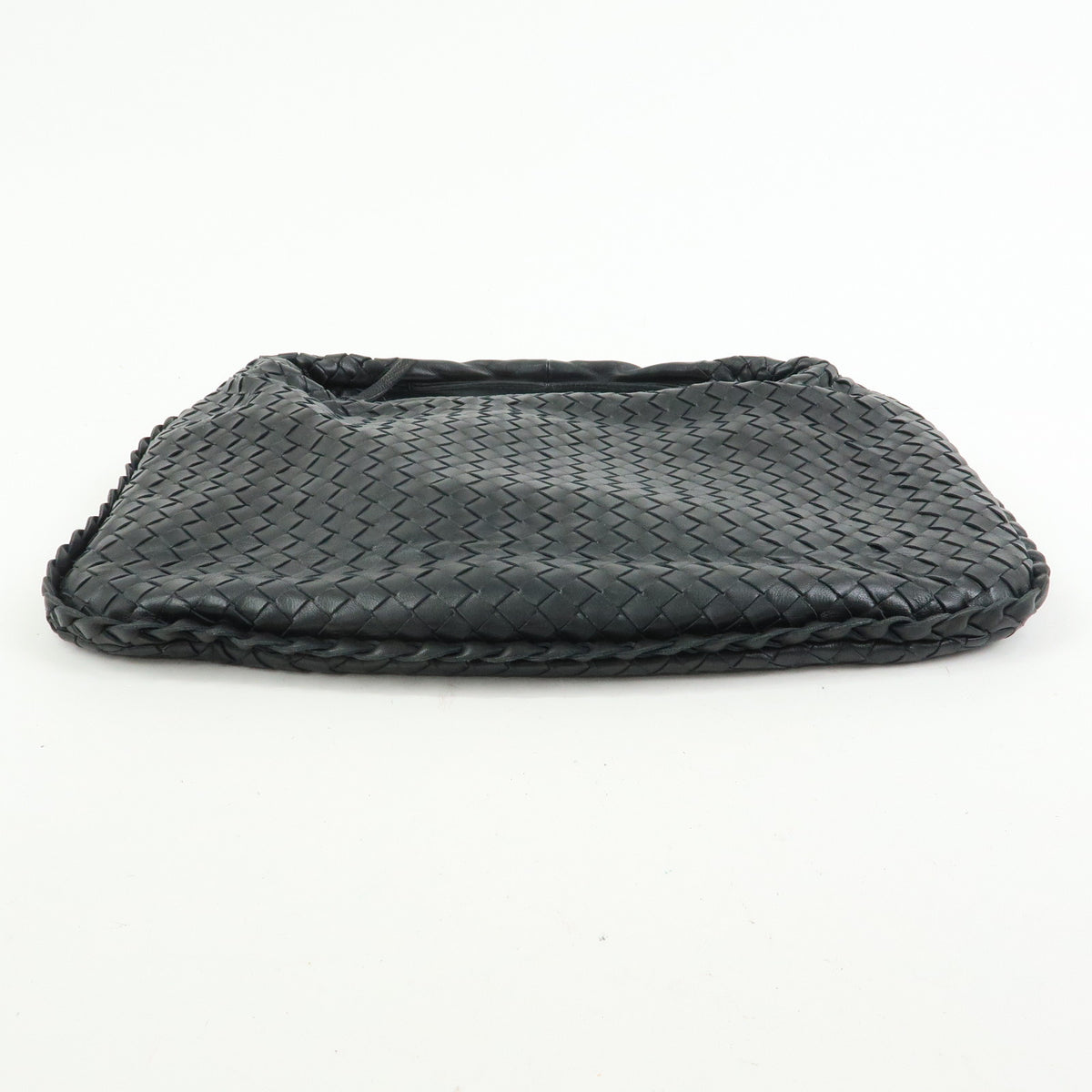BOTTEGA VENETA Hobo Intrecciato Leather Shoulder Bag Black 115653