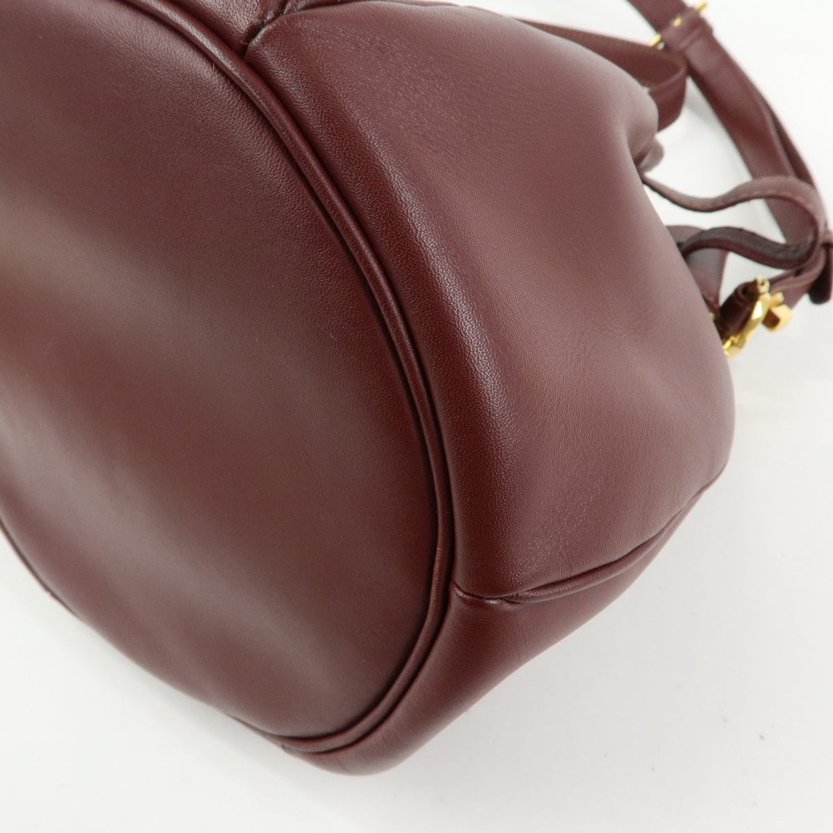 Cartier Must de Cartier Leather Drawstring Mini Shoulder Bag Bordeaux