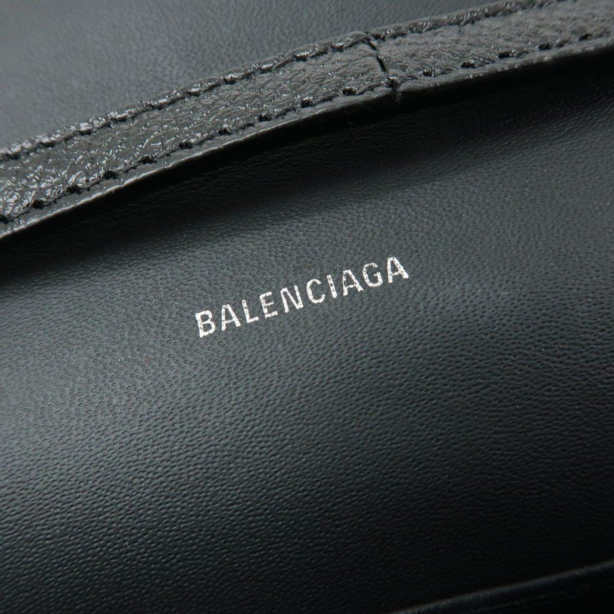 BALENCIAGA Small Logo Leather Crossbody Bag Shoulder Bag black 674892
