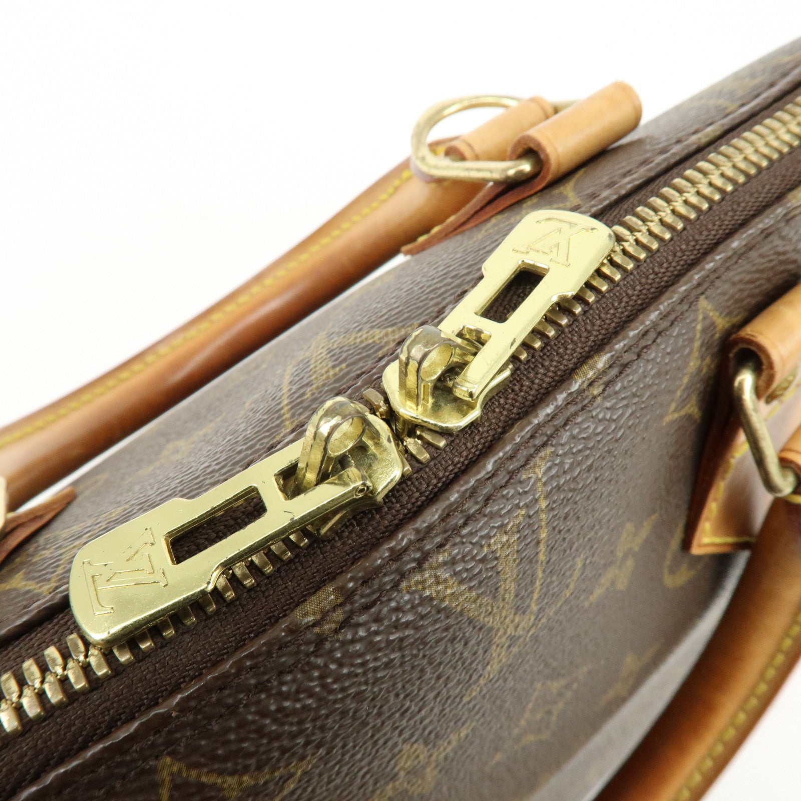 Louis Vuitton Monogram Alma PM Canvas Leather Hand Bag Brown M51130