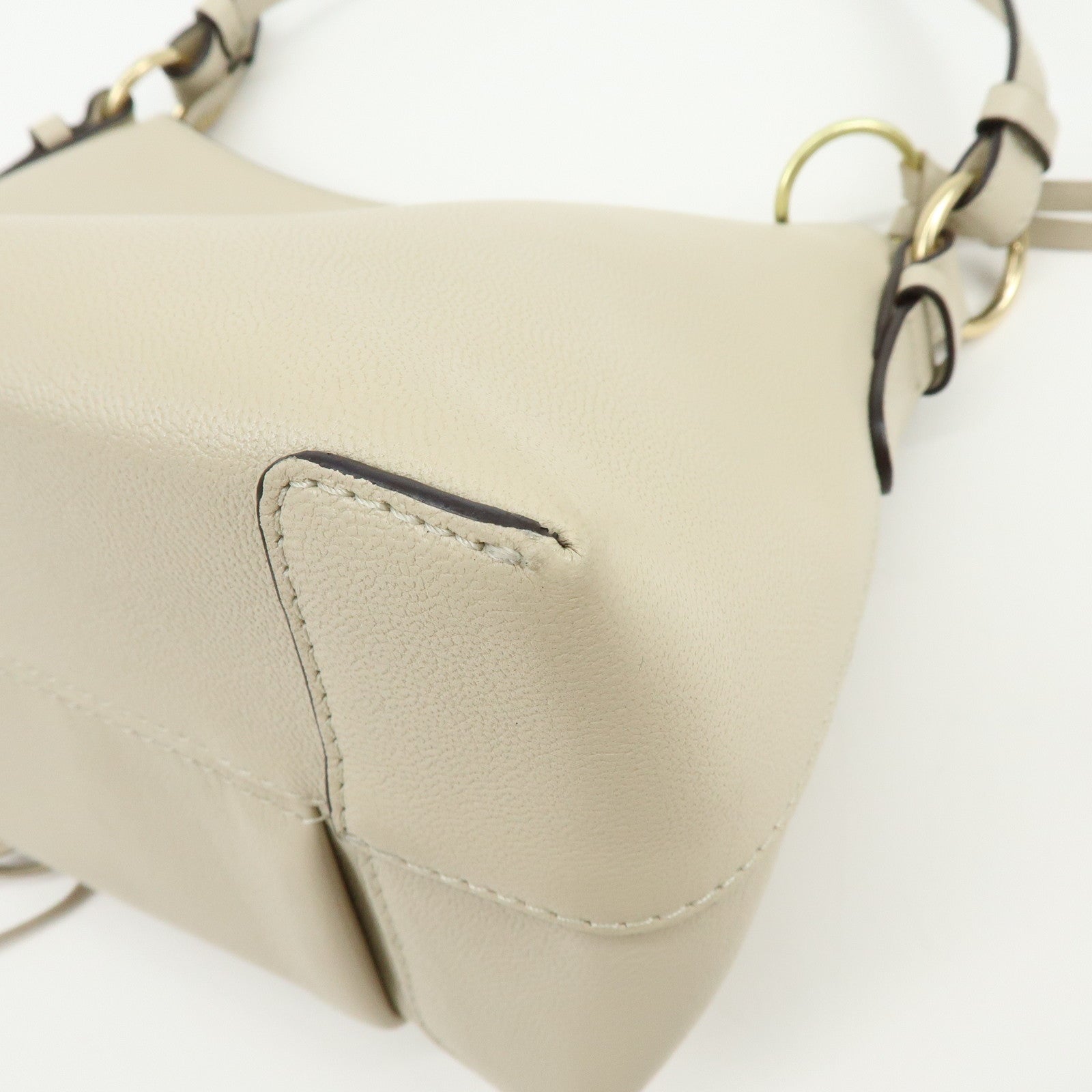 Chloe See By Chloe Joan Leather Shoulder Bag Hand Bag Beige
