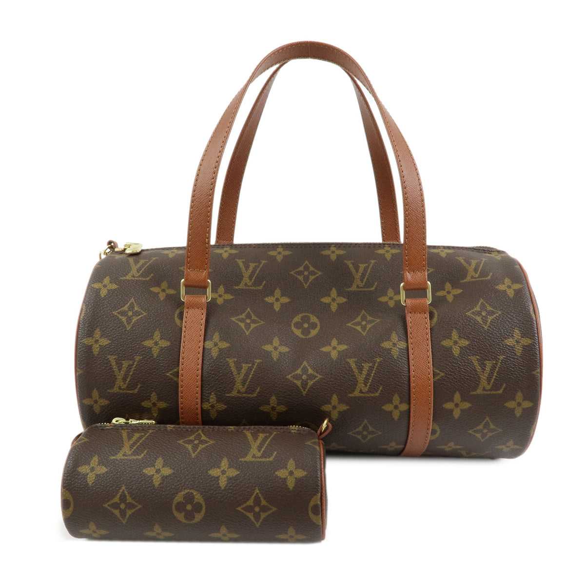 Louis Vuitton Monogram Papillon 30 Hand Bag Brown M51365
