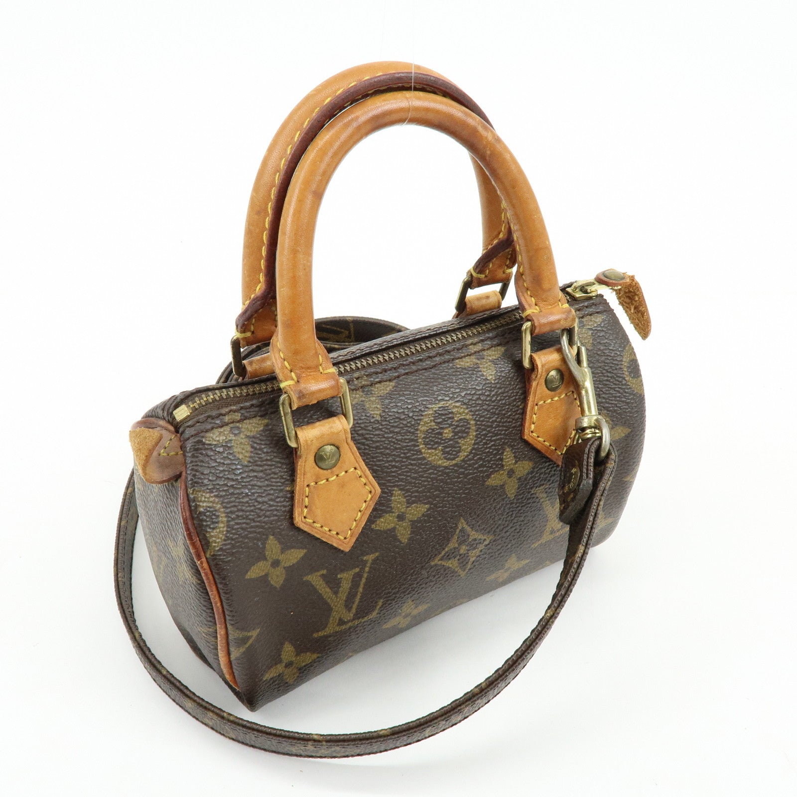 Louis Vuitton Monogram Canvas Mini Speedy Hand Bag & Strap M41534