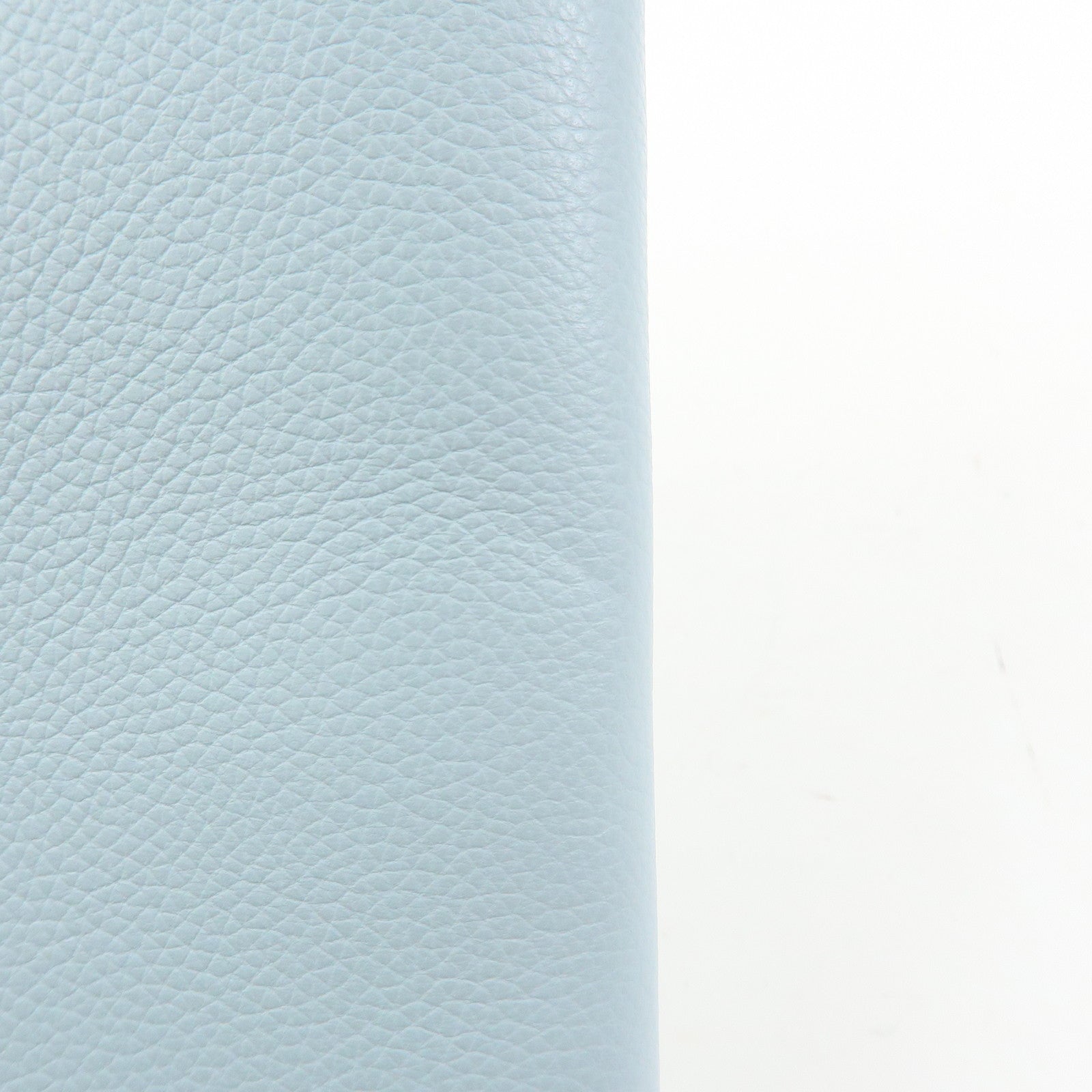 FENDI Leather Clutch Bag Document Case Flat Pouch Light Blue 7N0167