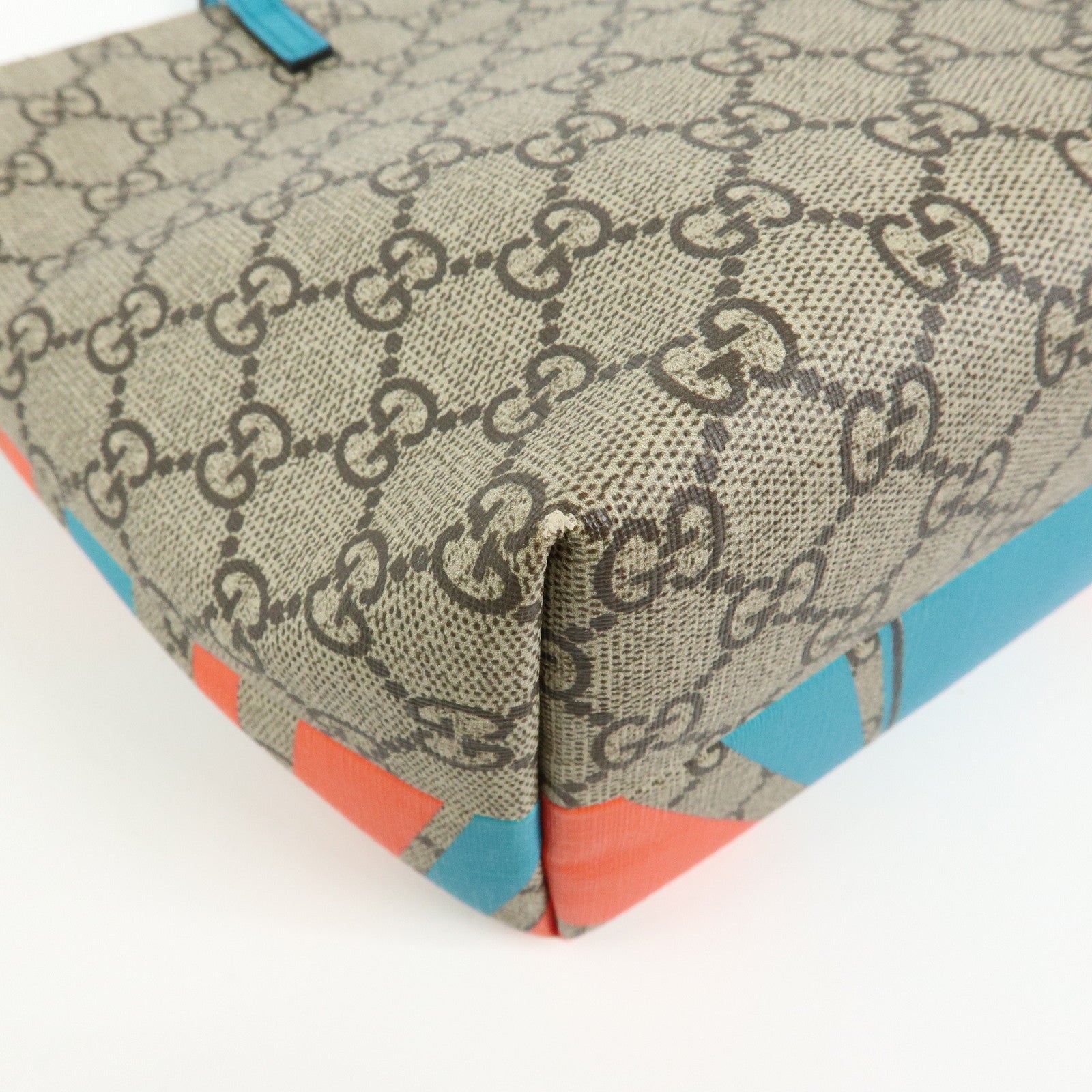 GUCCI Children's GG Supreme Tote Bag Hand Bag Space Cat Beige