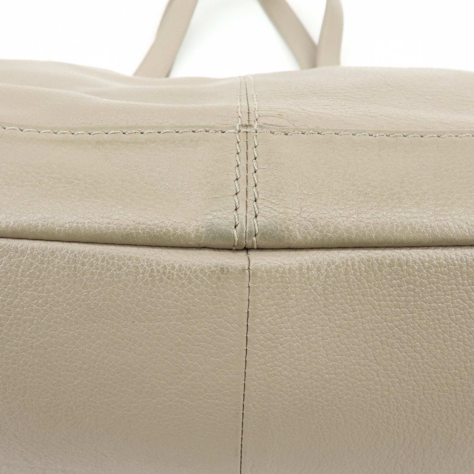 Chloe See By Chloe Leather Tote Bag Hand Bag Shoulder Bag Greige